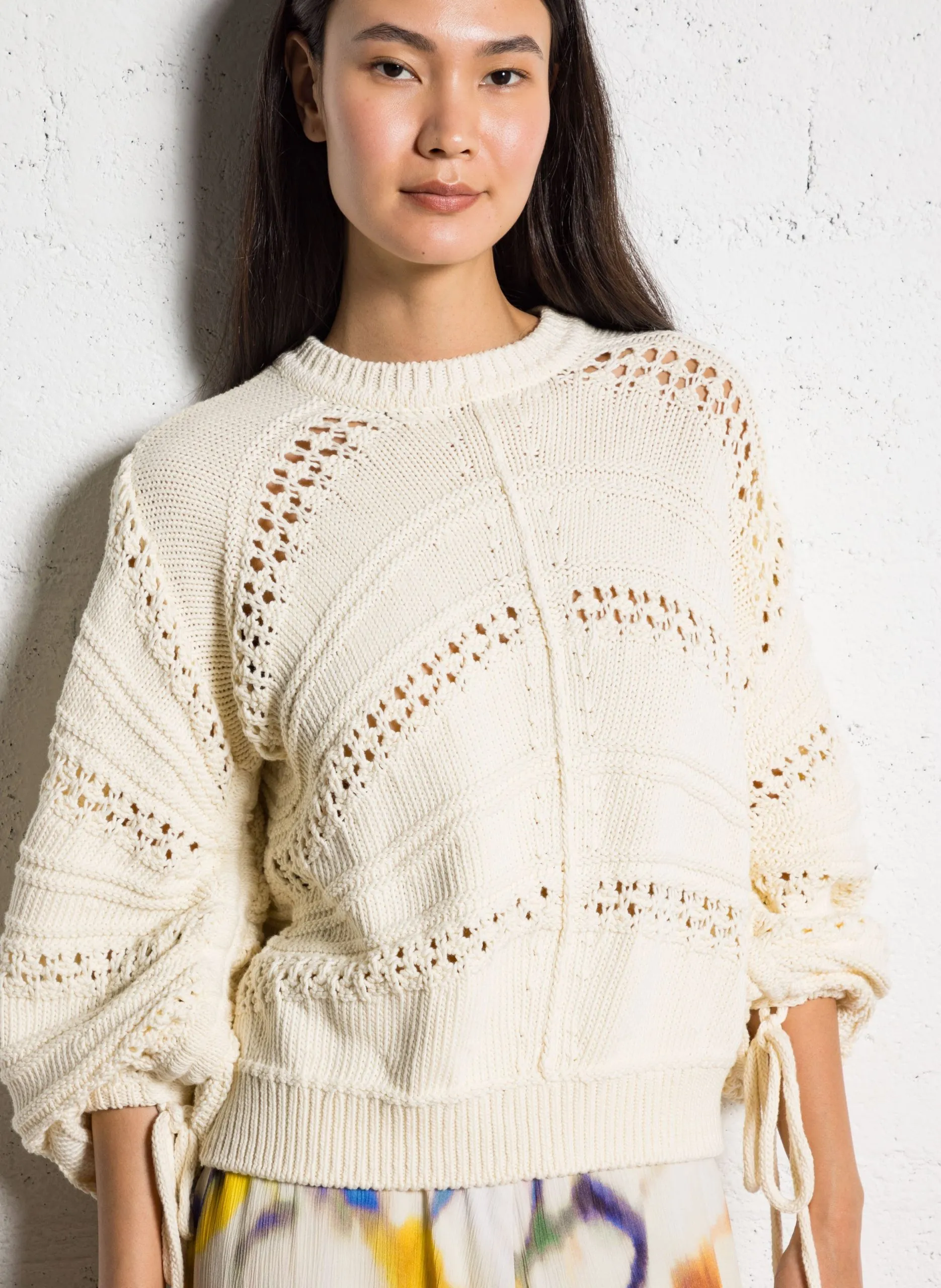 Pull droit en coton Beige LORY