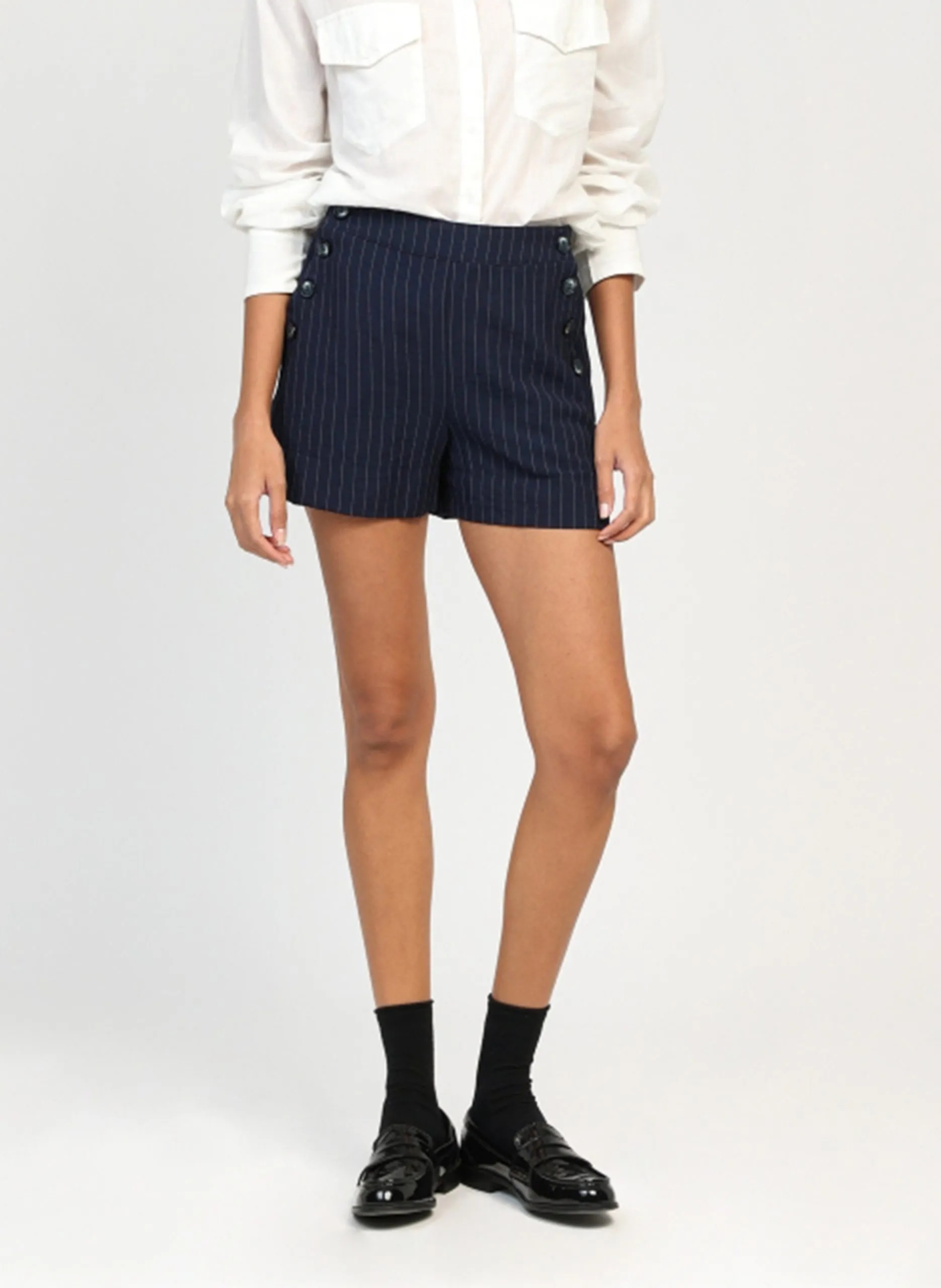 Short taille haute rayé Bleu PONTON