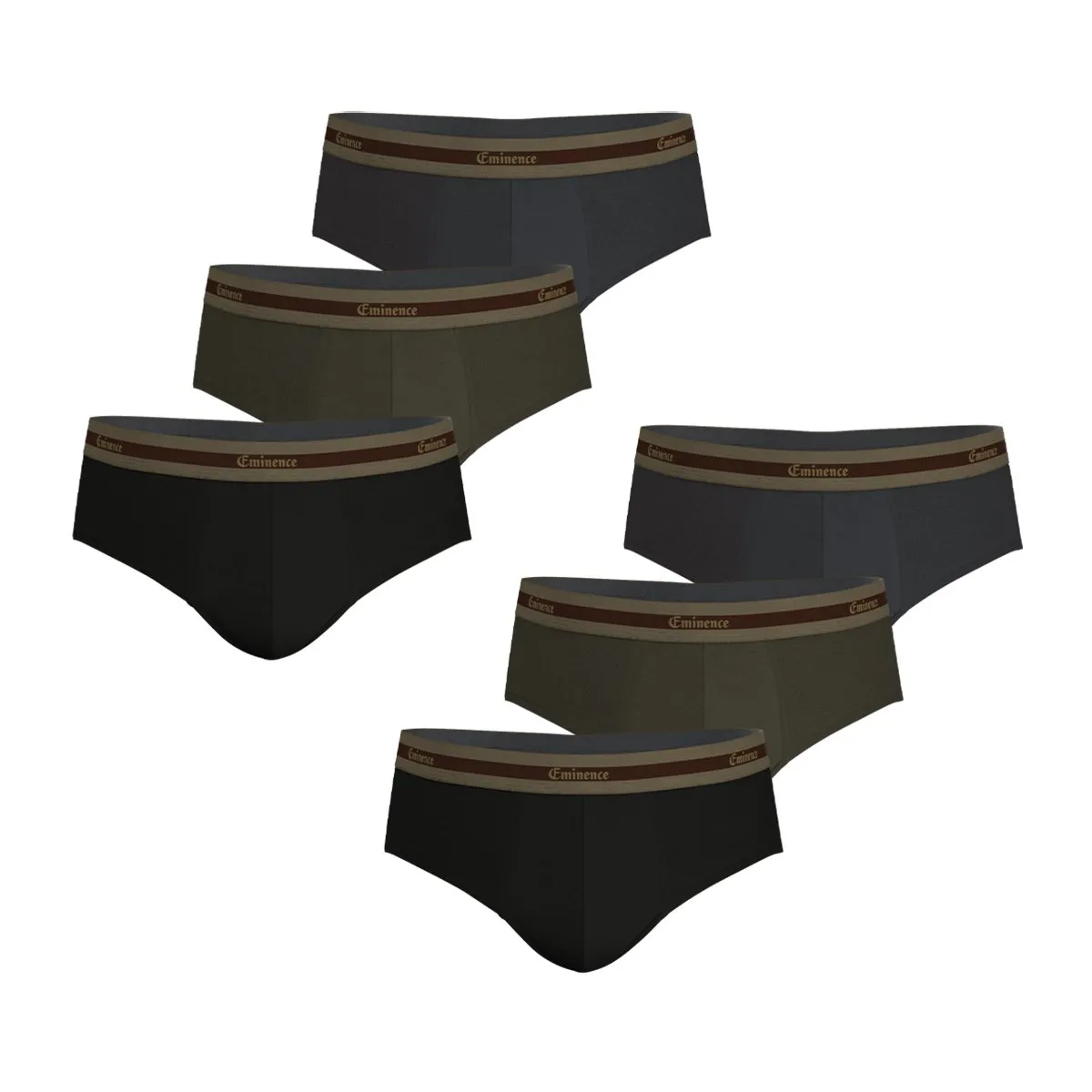 Lot de 6 slips homme sélection en coton bio eminence Multicolore