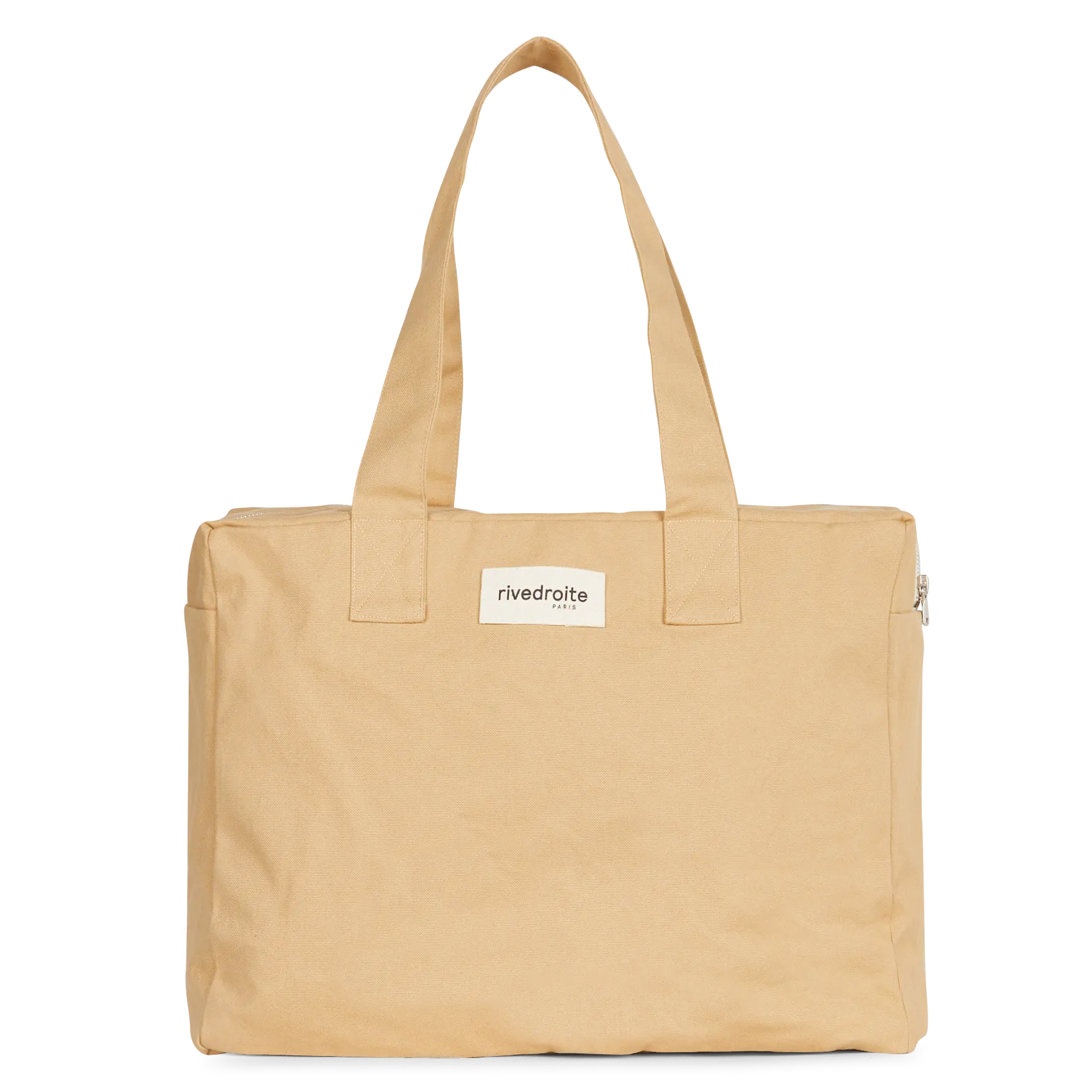 Sac week-end zippé en coton mélangé Beige CELESTINS