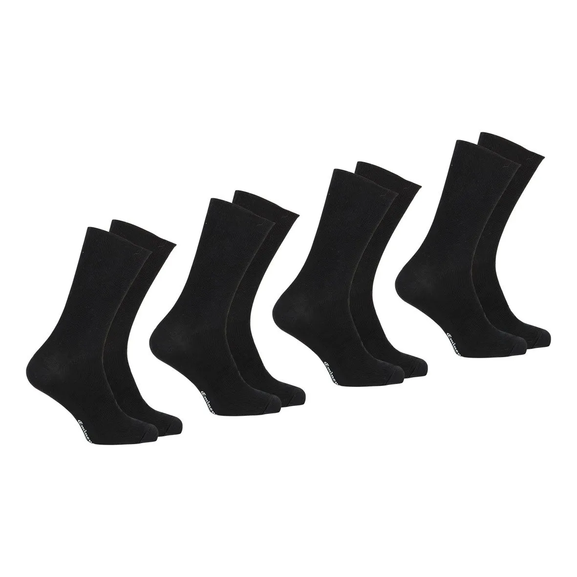 Mi-chaussettes, lot de 4, coton peigne Noir