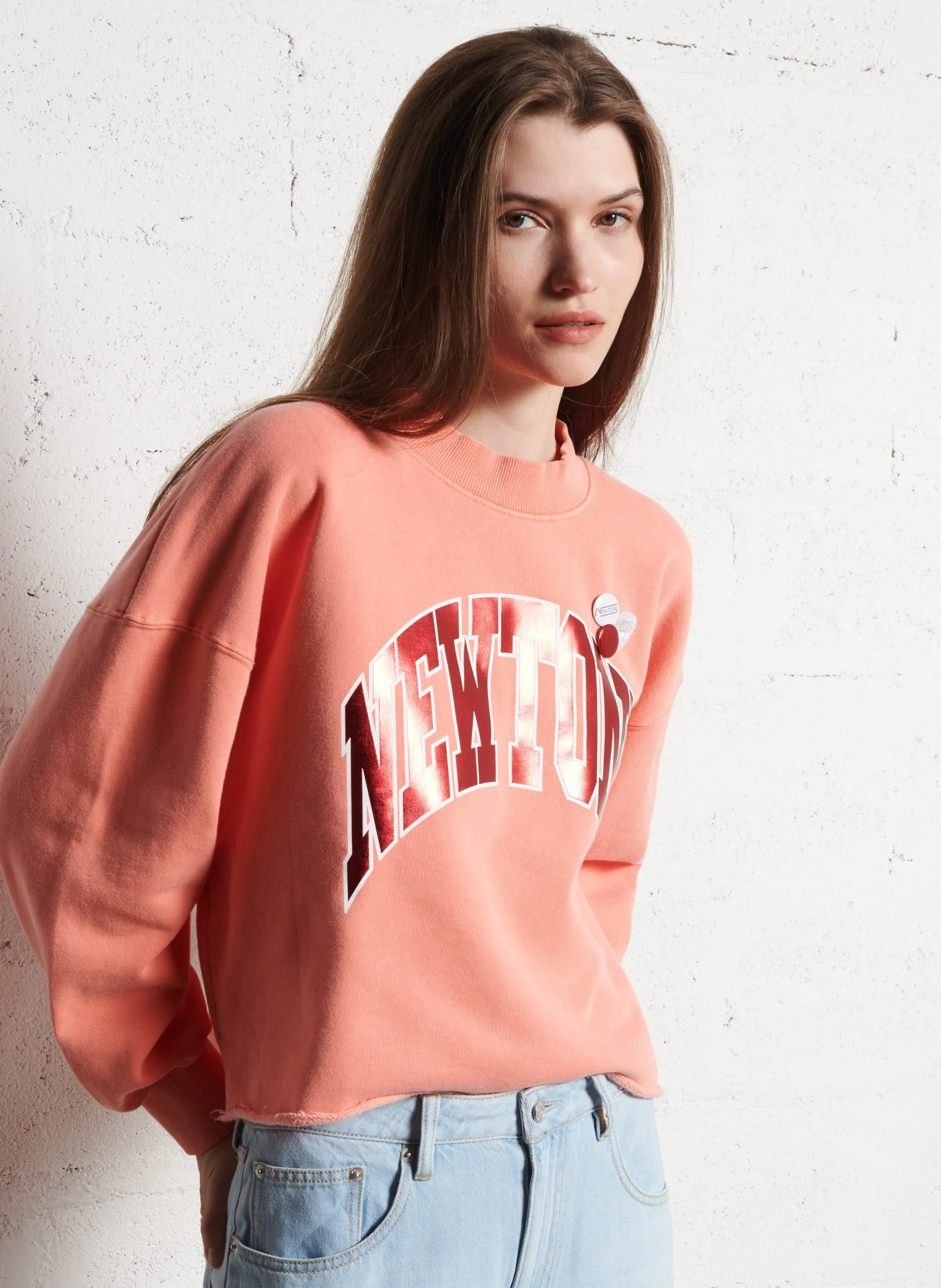 Sweat court imprimé en coton Rose PORTERTONE