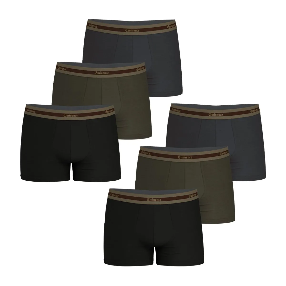 Lot de 6 boxers homme sélection en coton bio eminence Multicolore