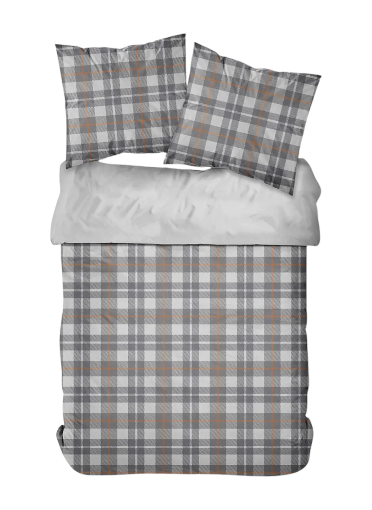 Parure de lit imprimé en coton Gris FLANELLE