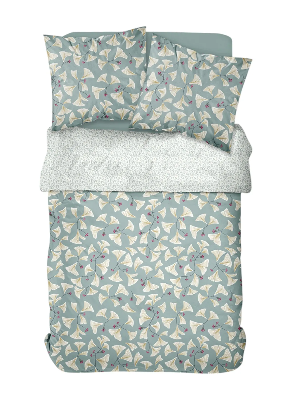 Parure de lit imprimé en coton Vert SUNSHINE ADRI