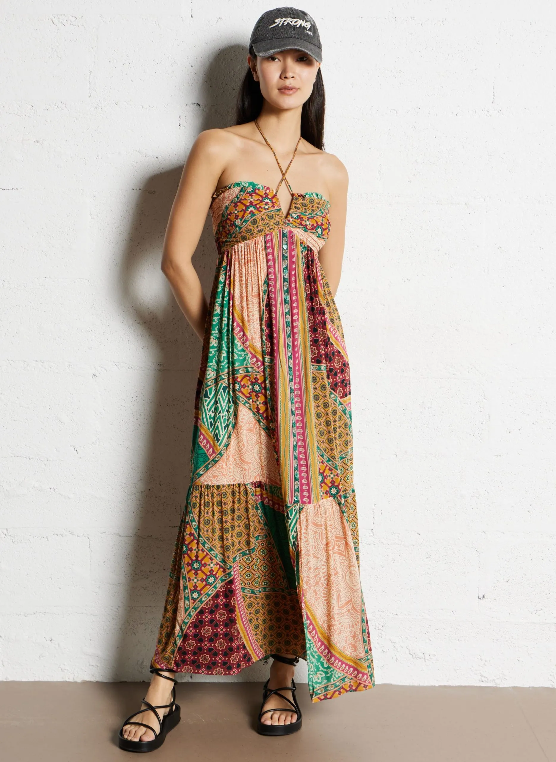 Robe longue évasée Multicolore FRAN