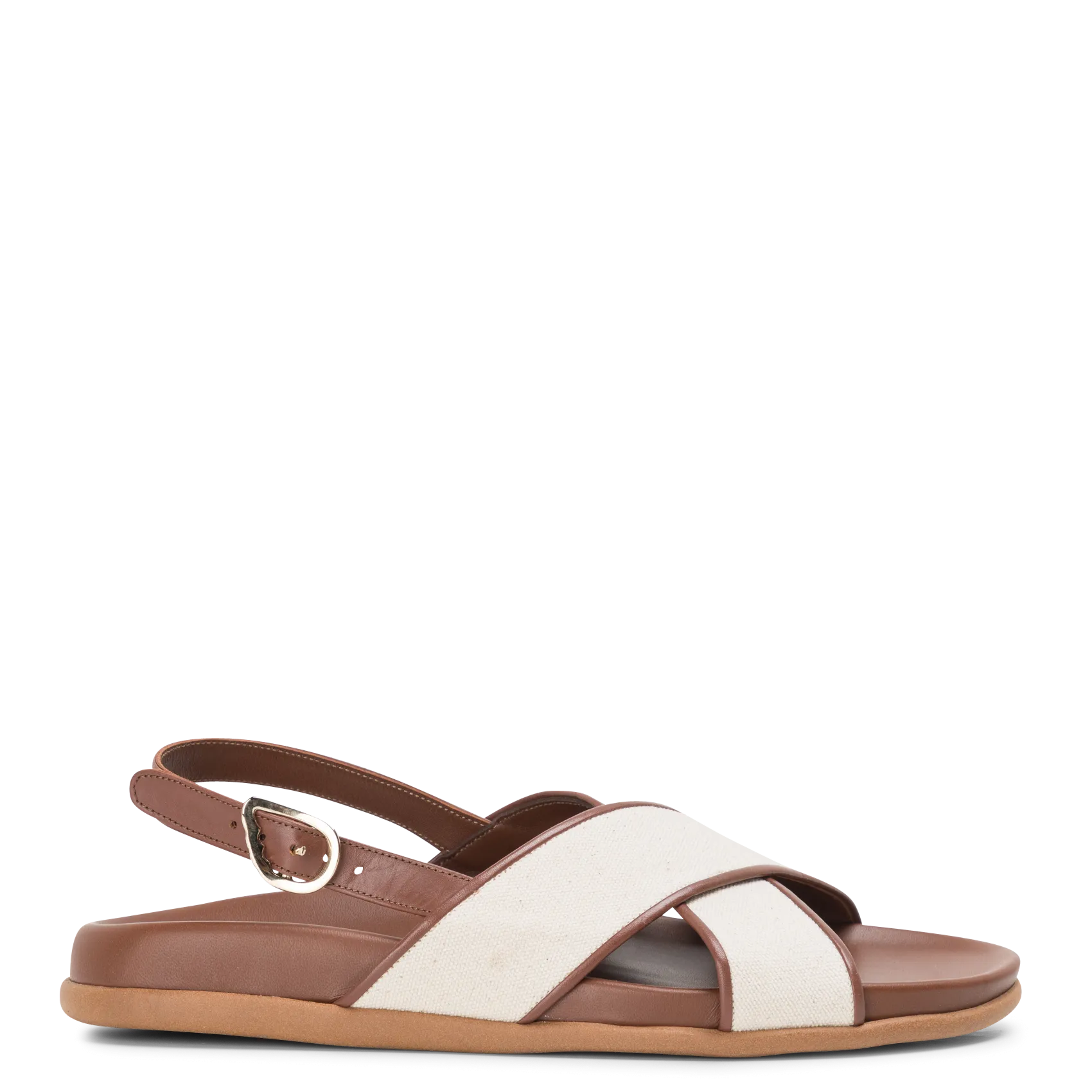 Sandales plates en cuir Beige IKESIA