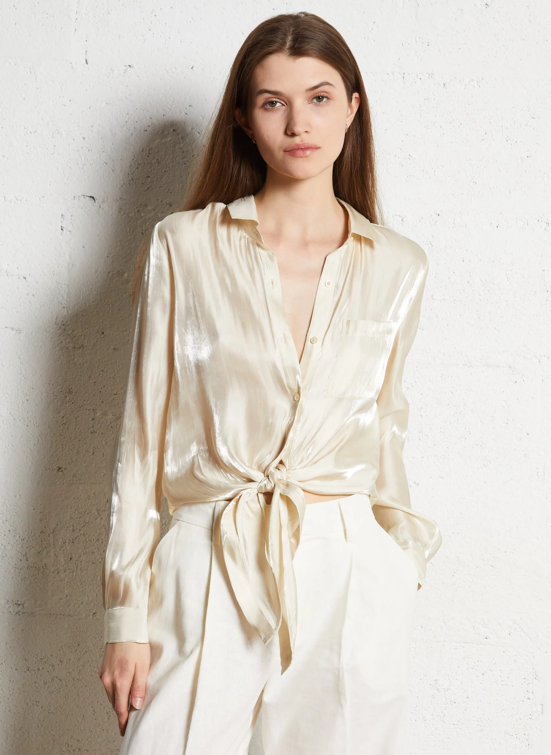 Chemise droite Beige