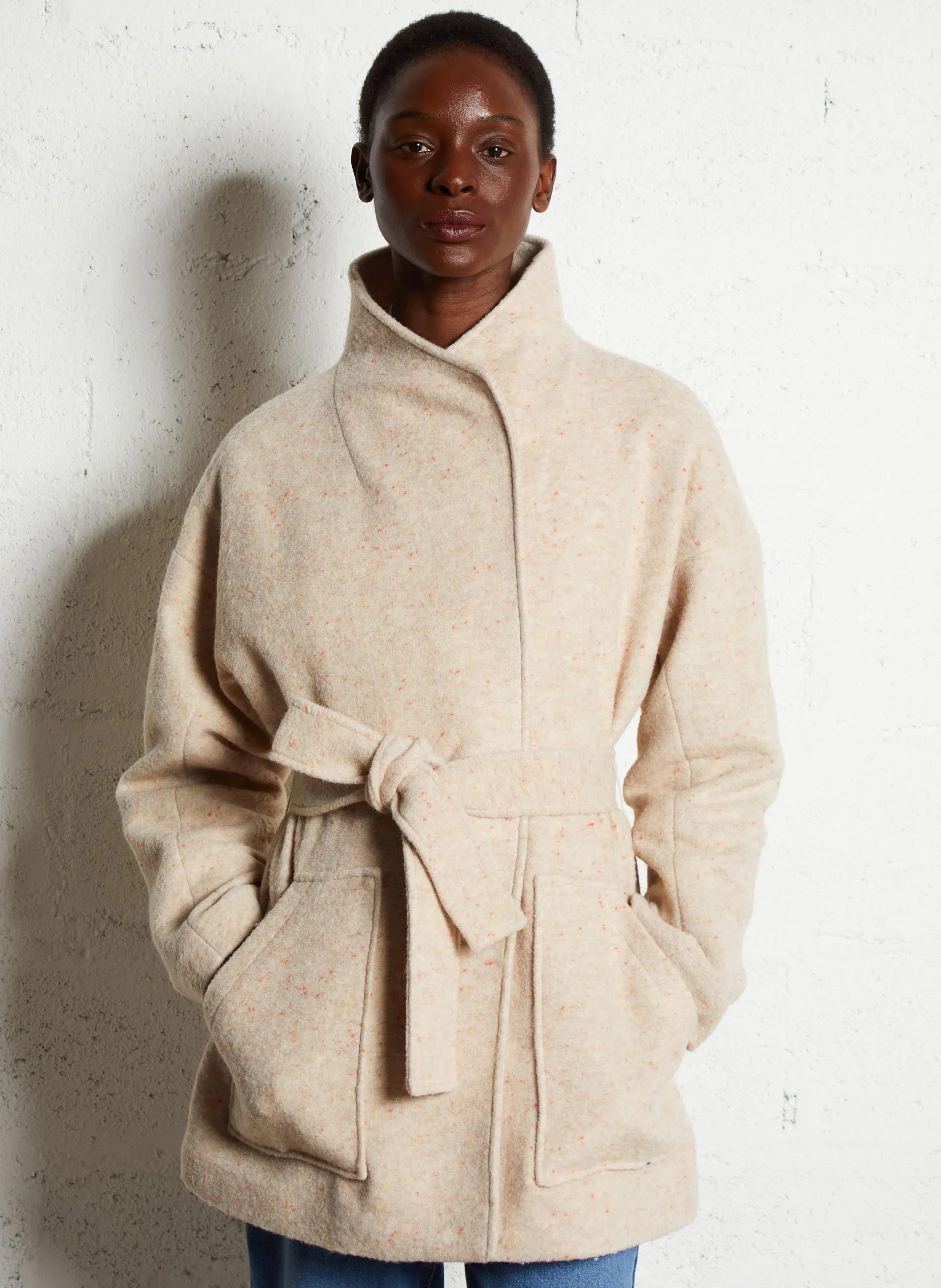 Manteau toile enduite Blanc