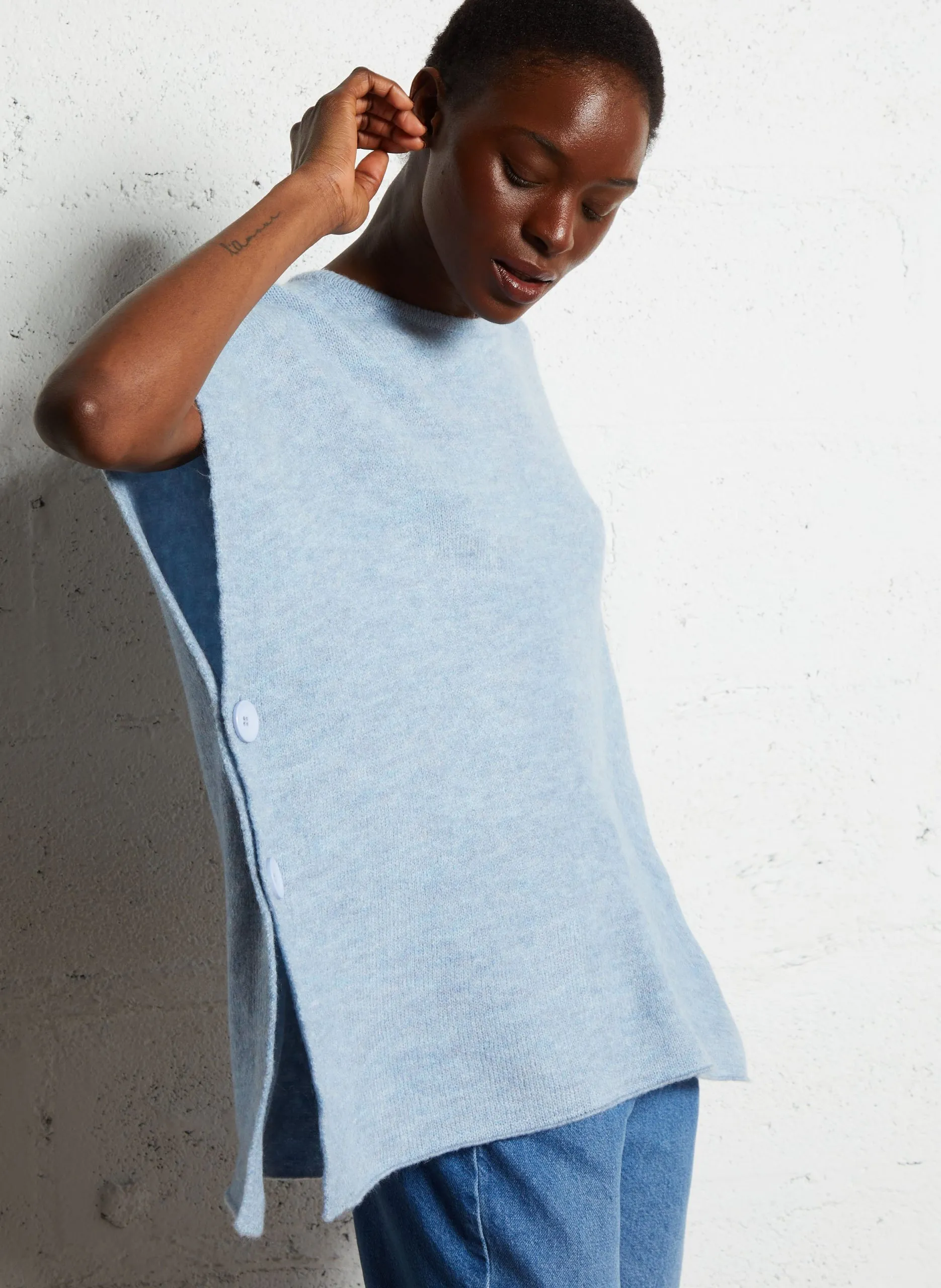 Poncho col rond Bleu ADA