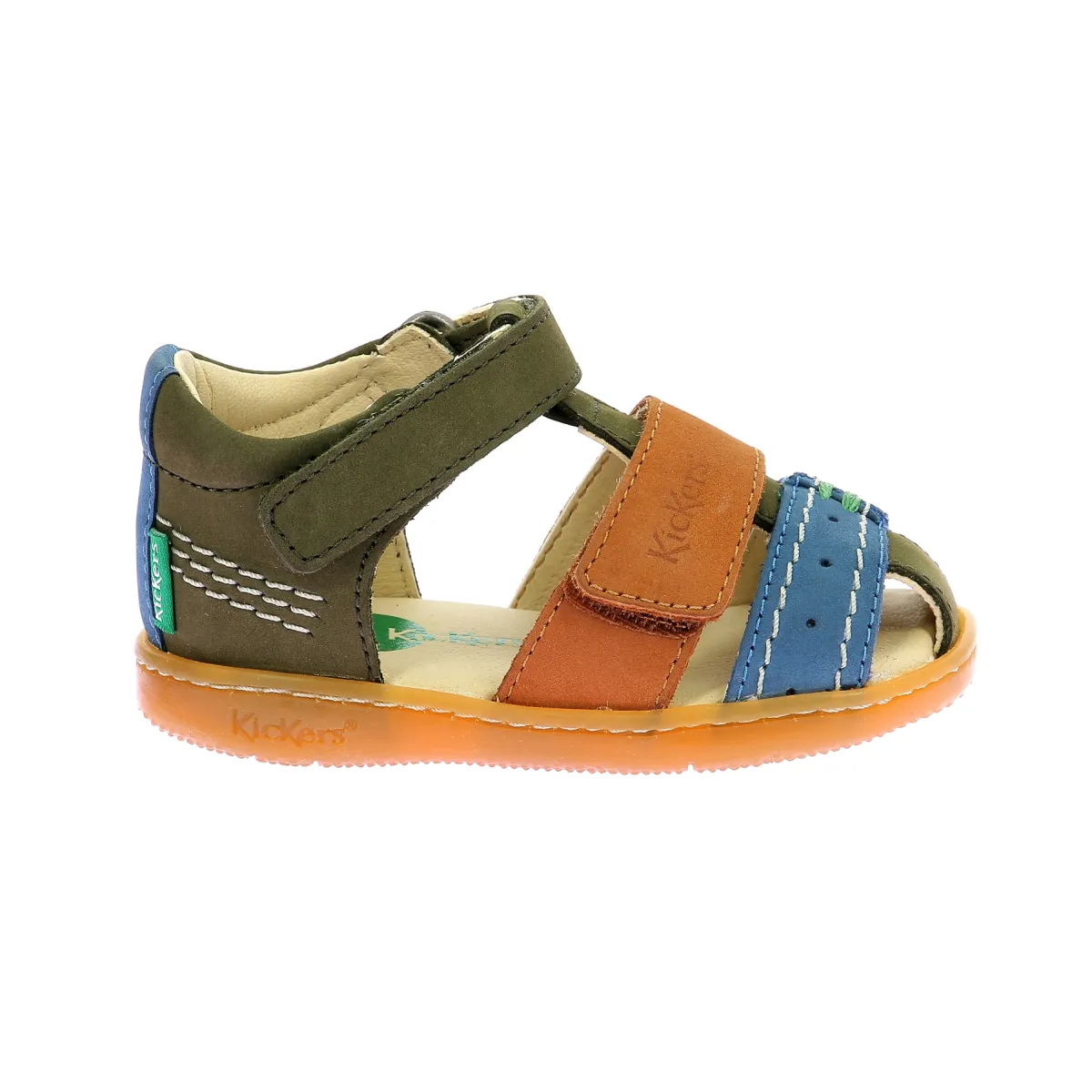 Sandales cuir Kaki KICK BAZAR