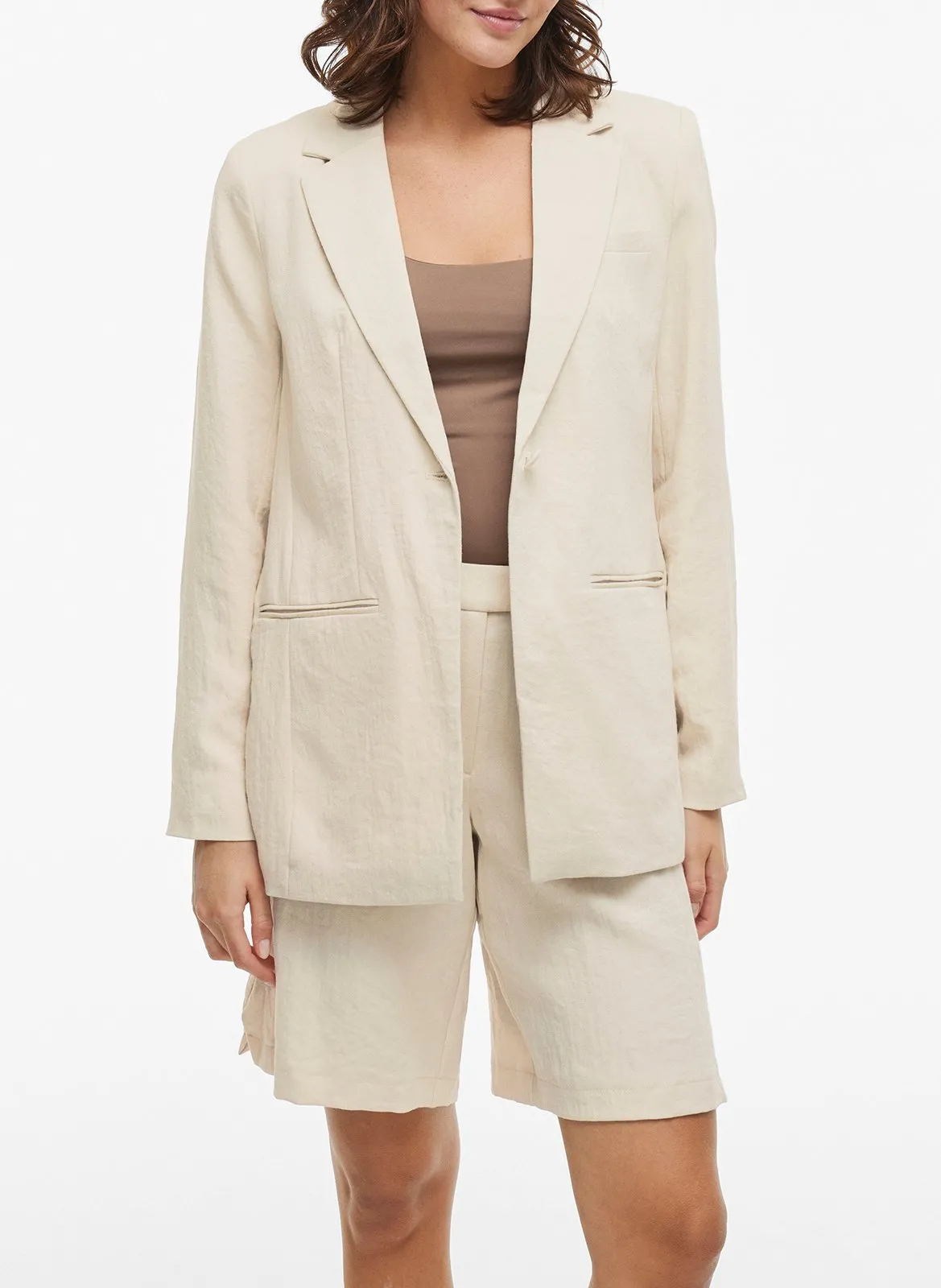 Veste de tailleur droite Beige