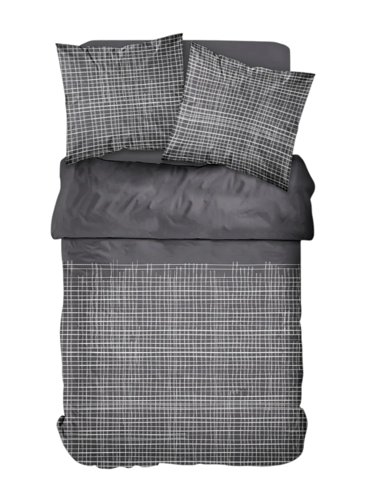 Parure de lit imprimé en coton Gris SUNSHINE JADE