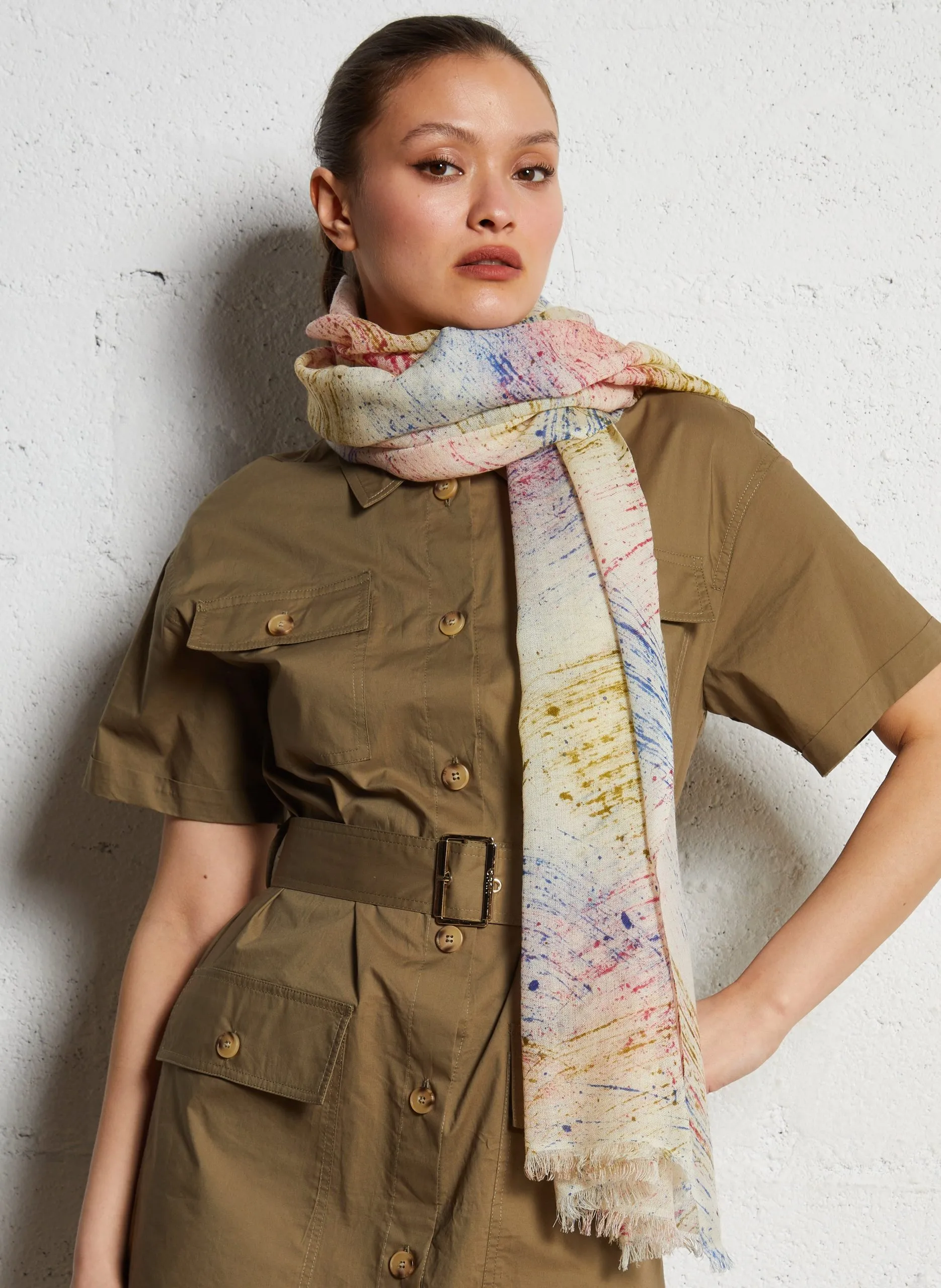 Foulard en laine imprimé Multicolore