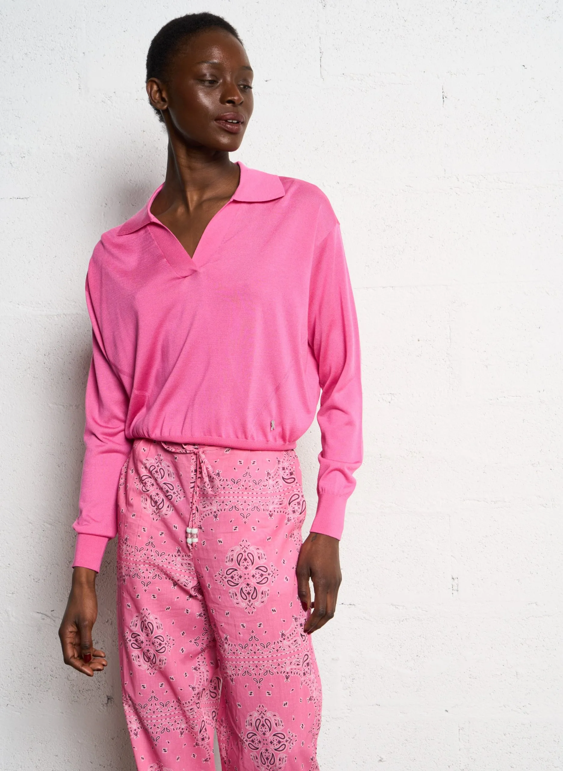 Pull col polo Rose MAMY