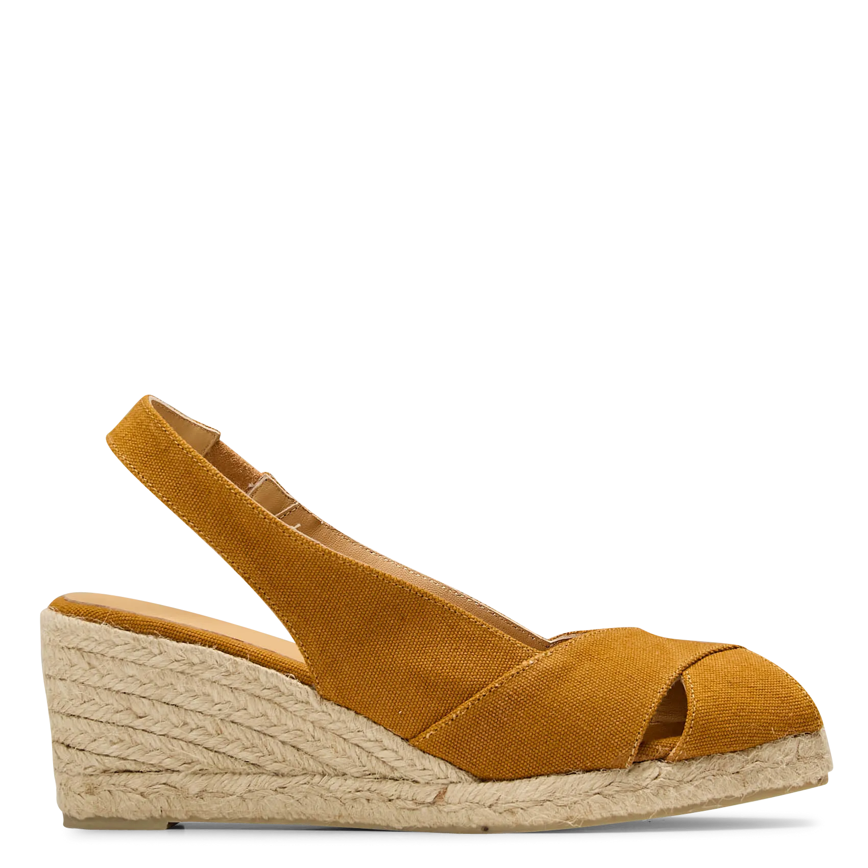 Espadrilles à talon en coton bio Orange DIANA