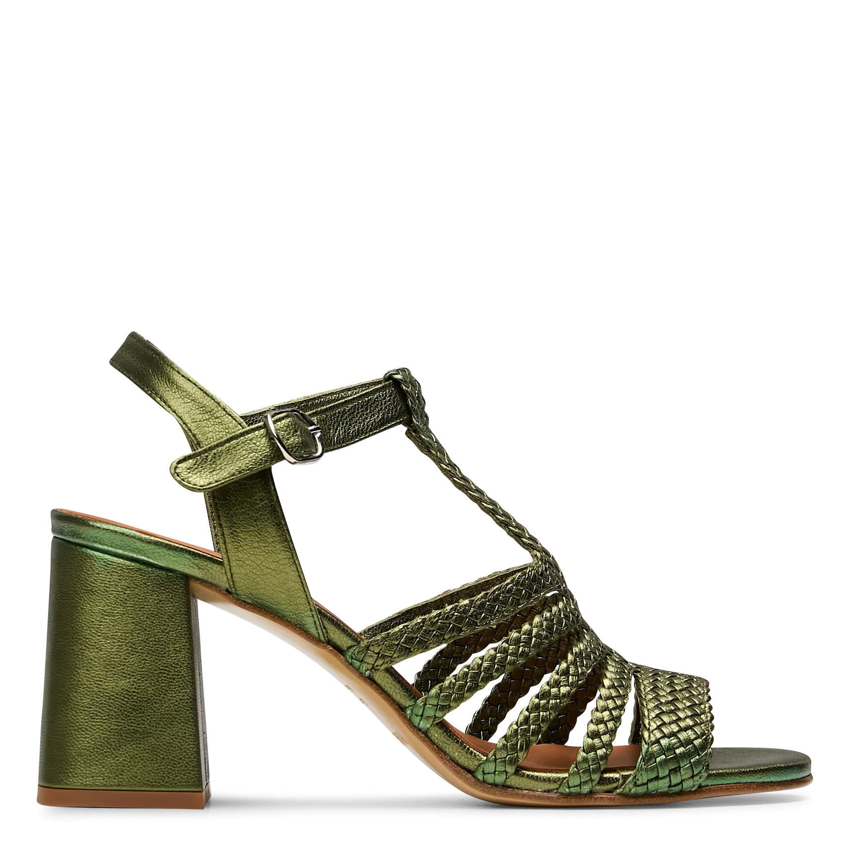 Sandales hautes en cuir Vert JULIE