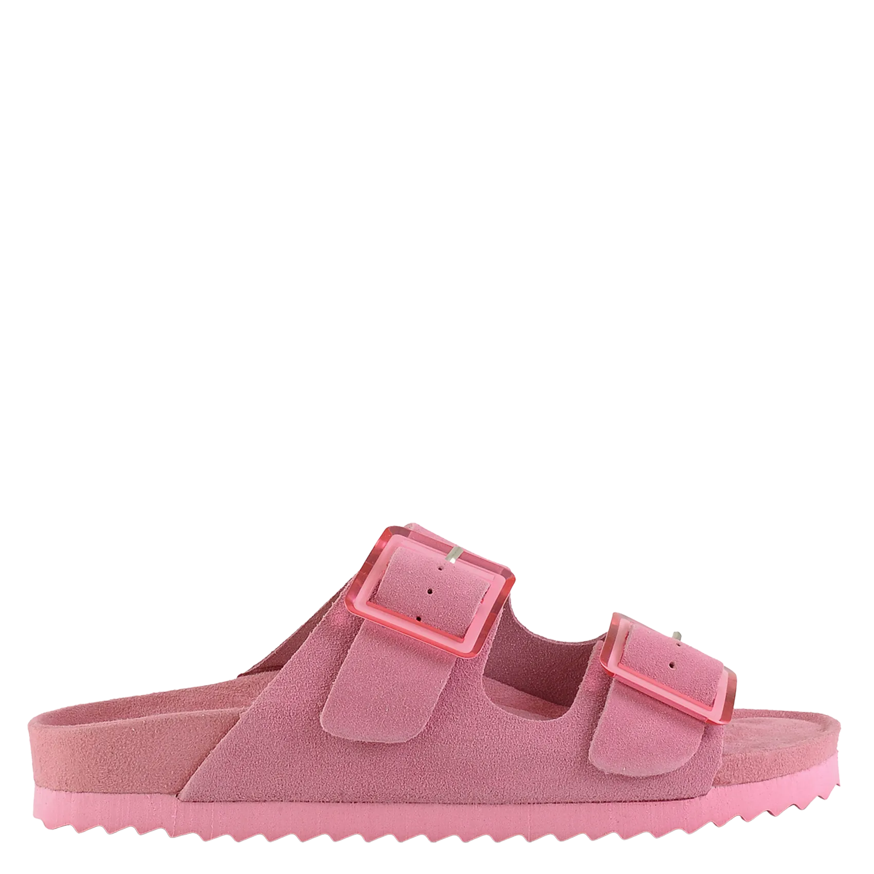 Sandales plates en cuir velours Multicolore