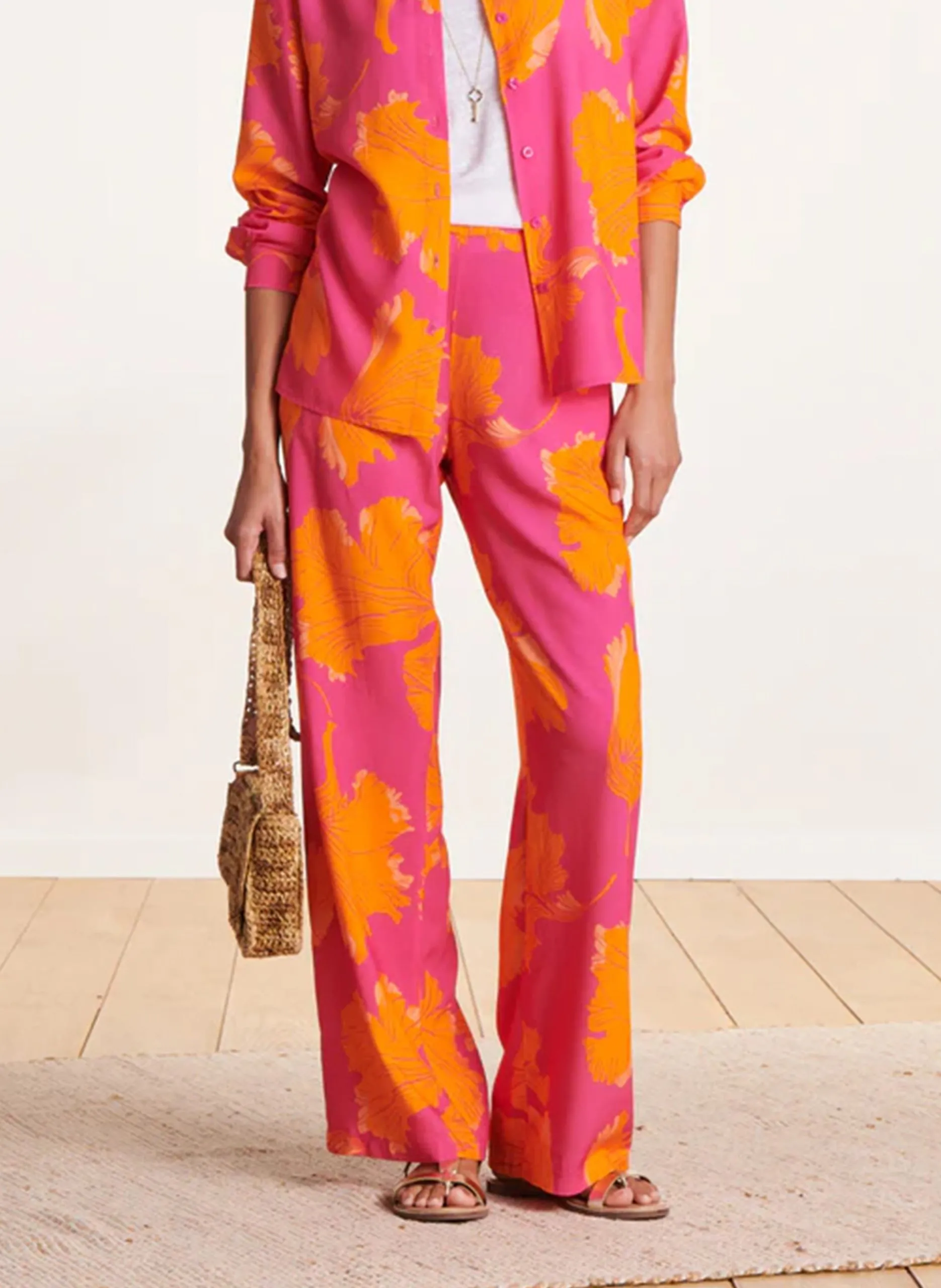 Pantalon droit imprimé Multicolore