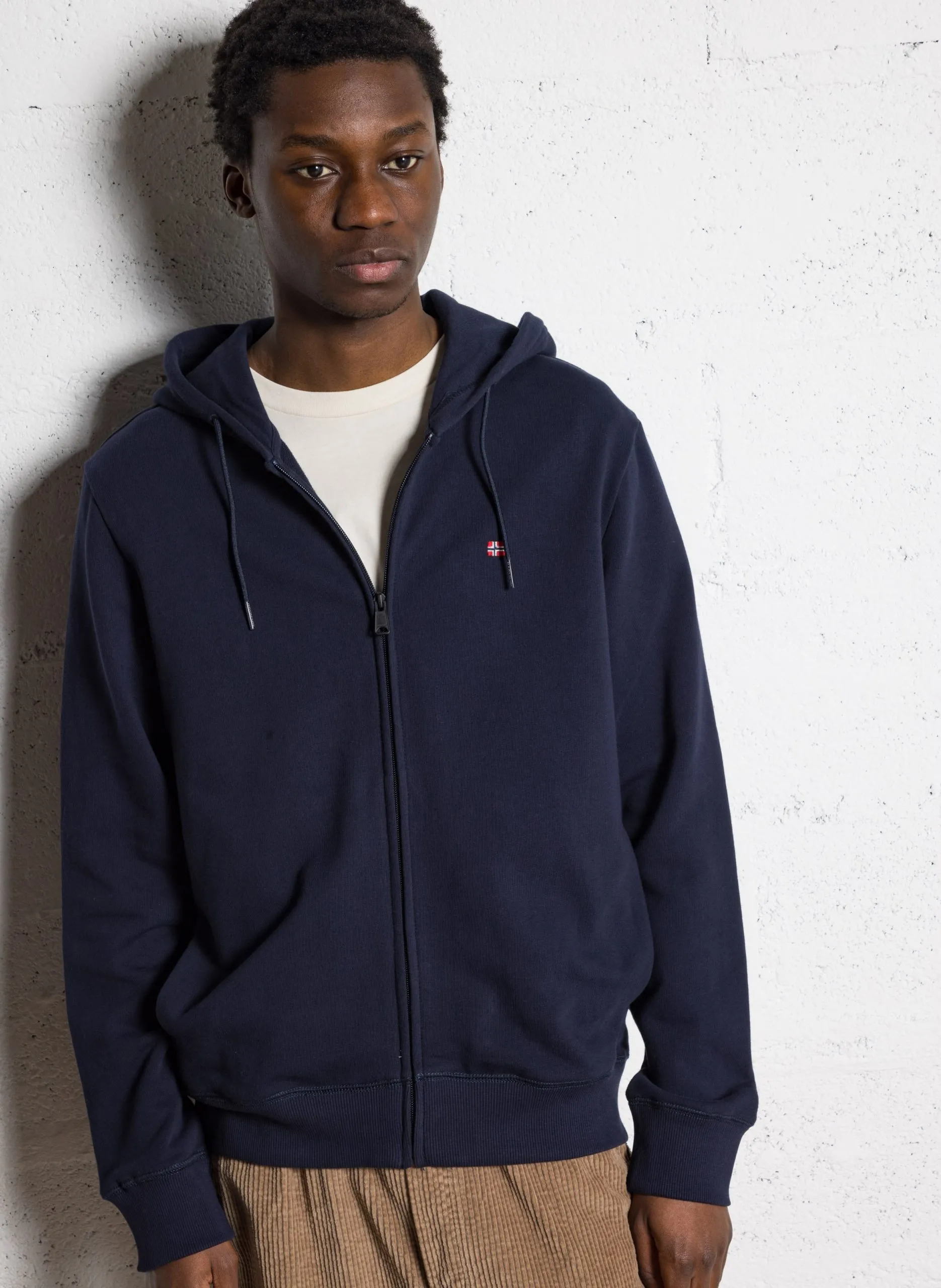 Sweat zippé à capuche en coton Bleu BALIS FZH SUM