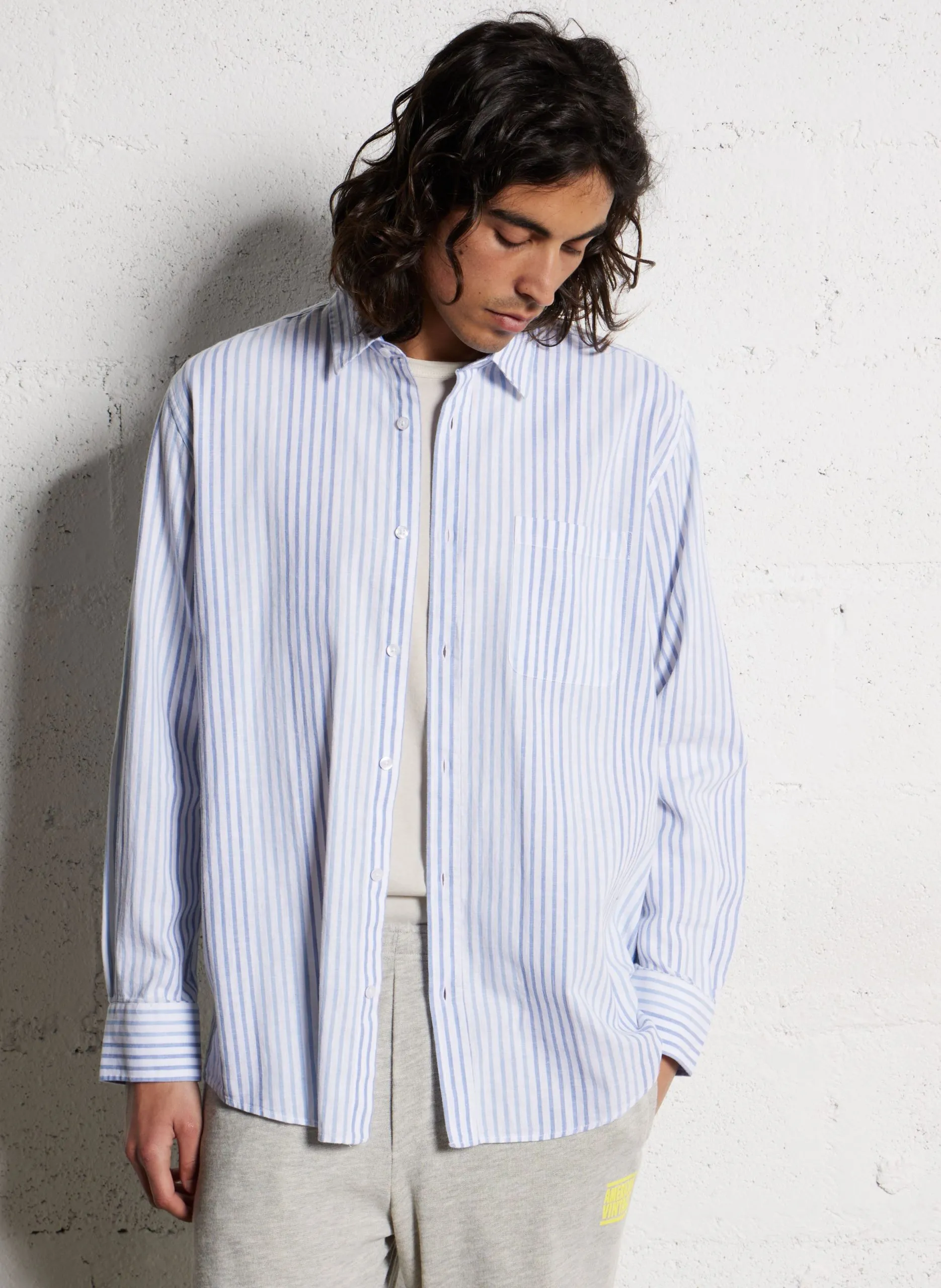 Chemise oversize en coton mélangé Multicolore