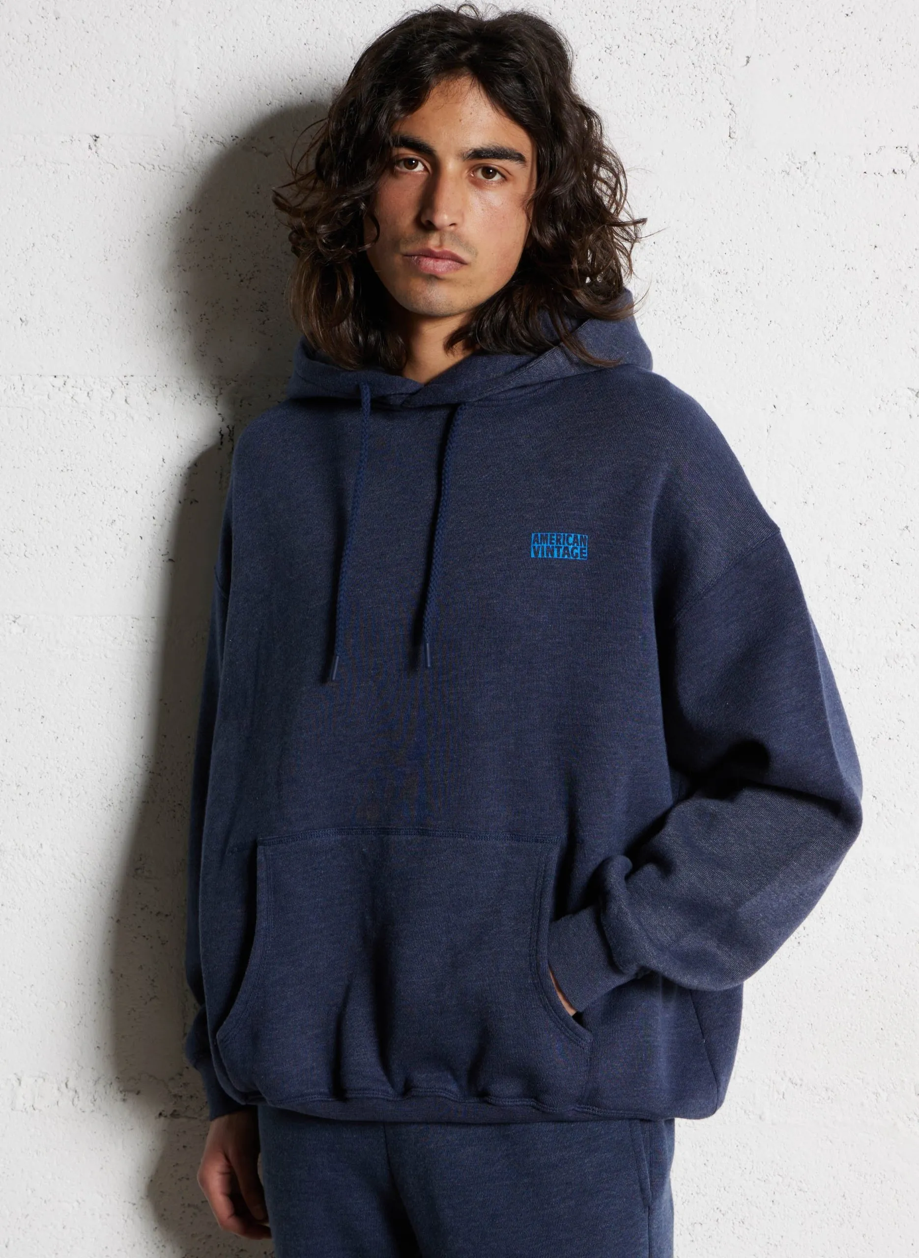 Sweat oversize en coton bio mélangé Bleu DOVEN