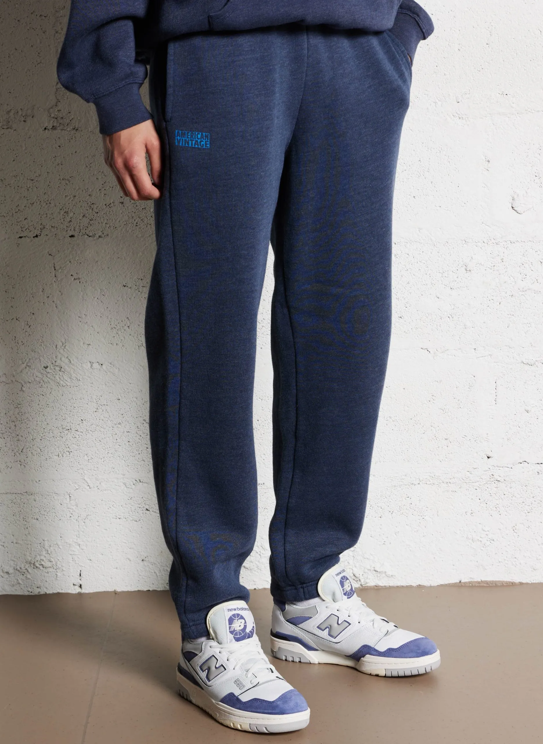 Jogging en coton bio mélangé Bleu DOVEN