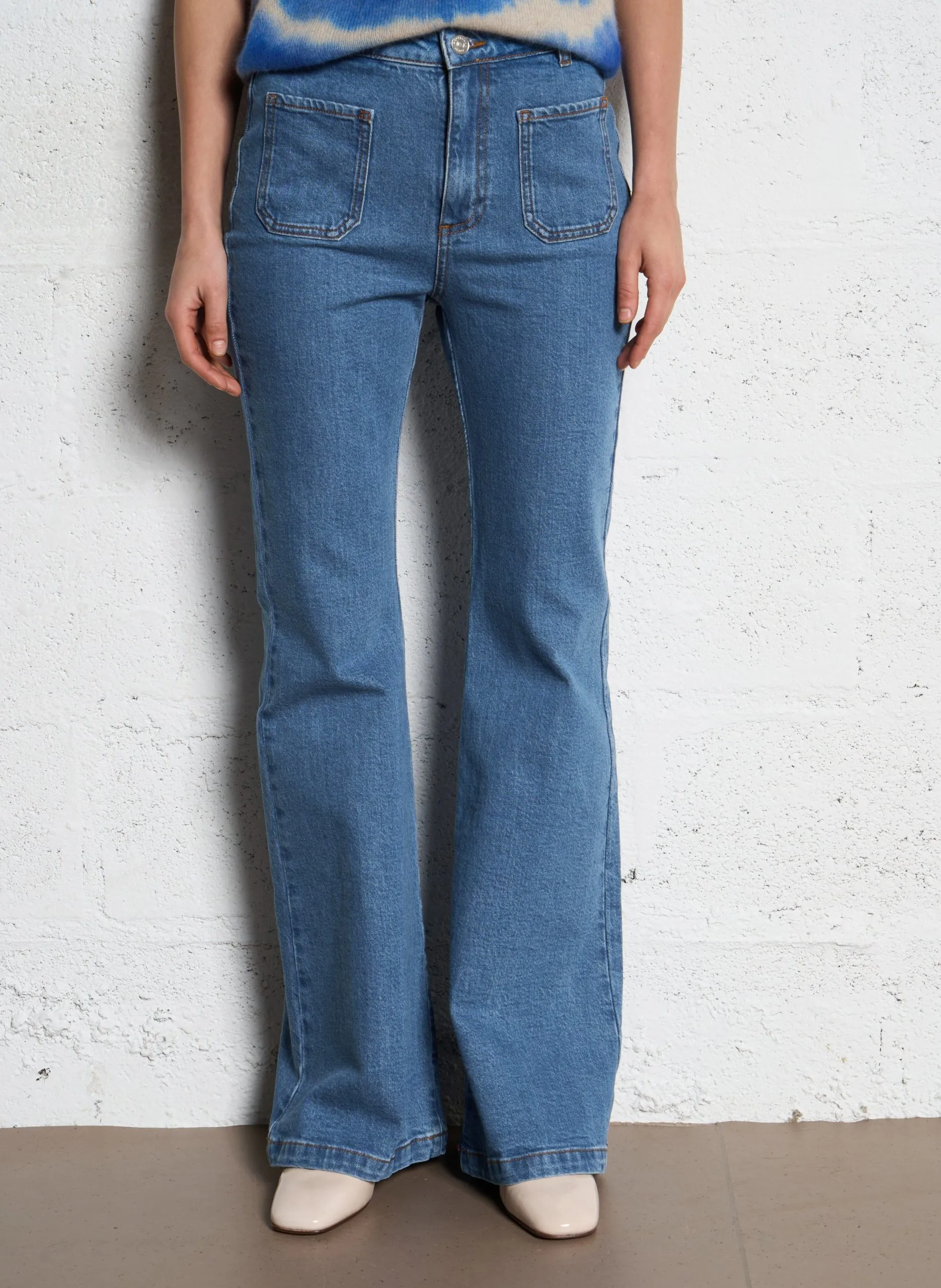 Jean flare à poches Bleu ODESSA