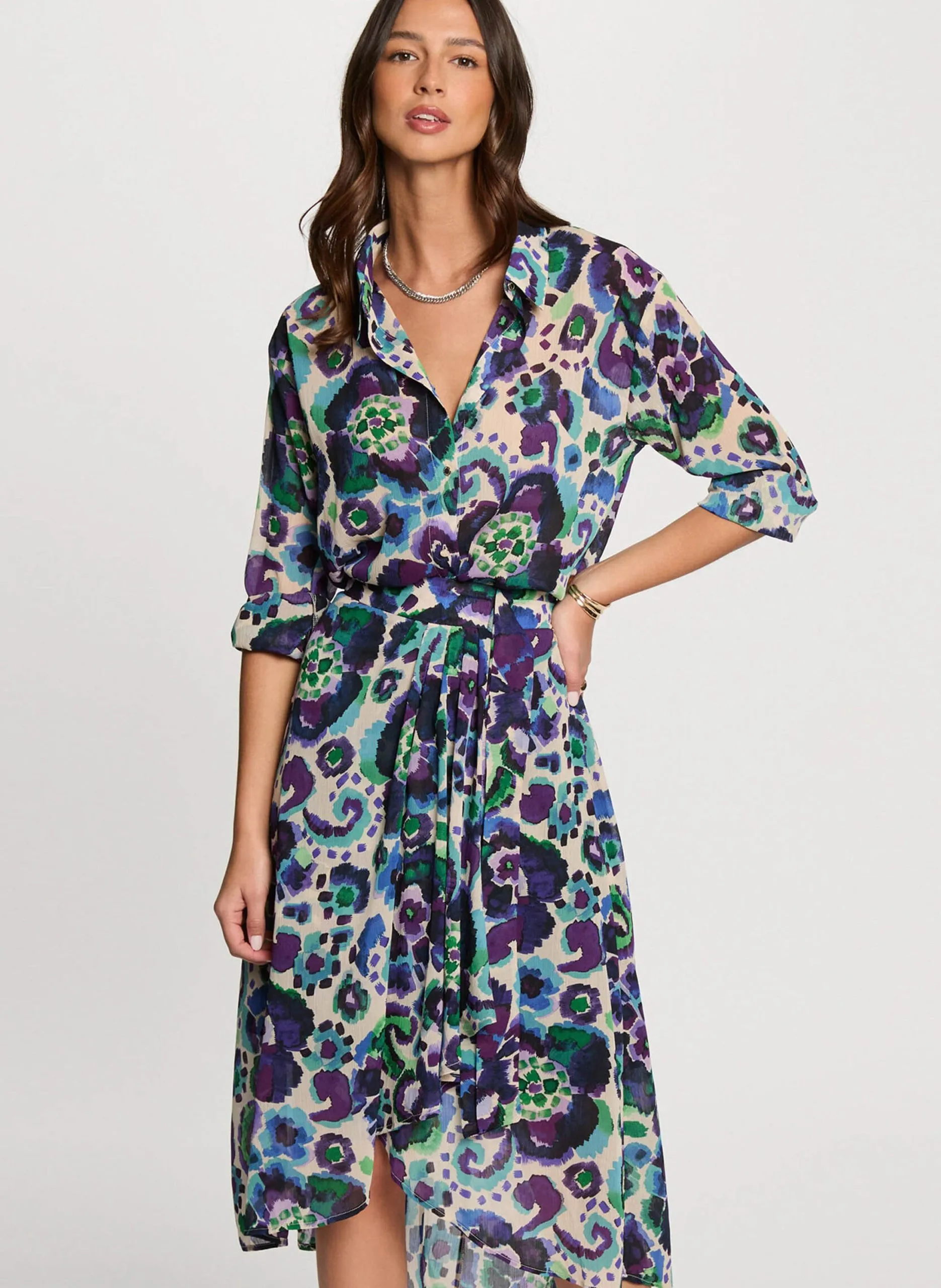 Chemise droite imprimée Multicolore 251-CILYN.F