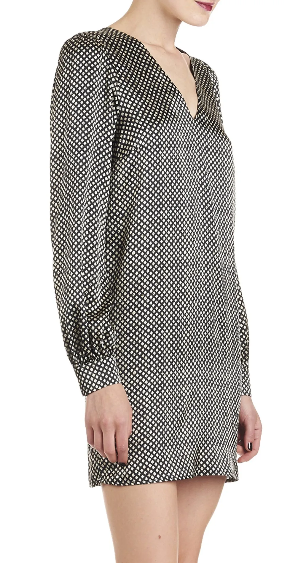 Robe fendue dos en soie stretch Jami Noir