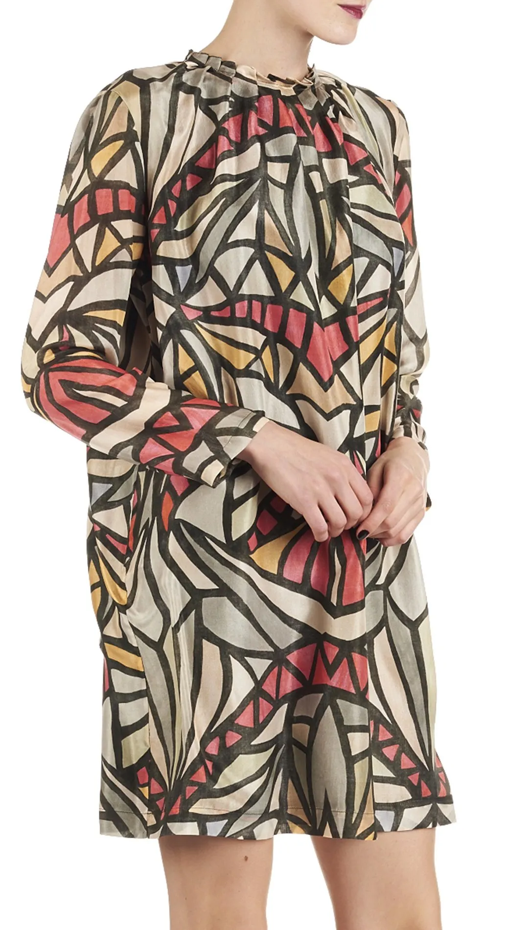 Robe Cécilia imprimée en soie Rose