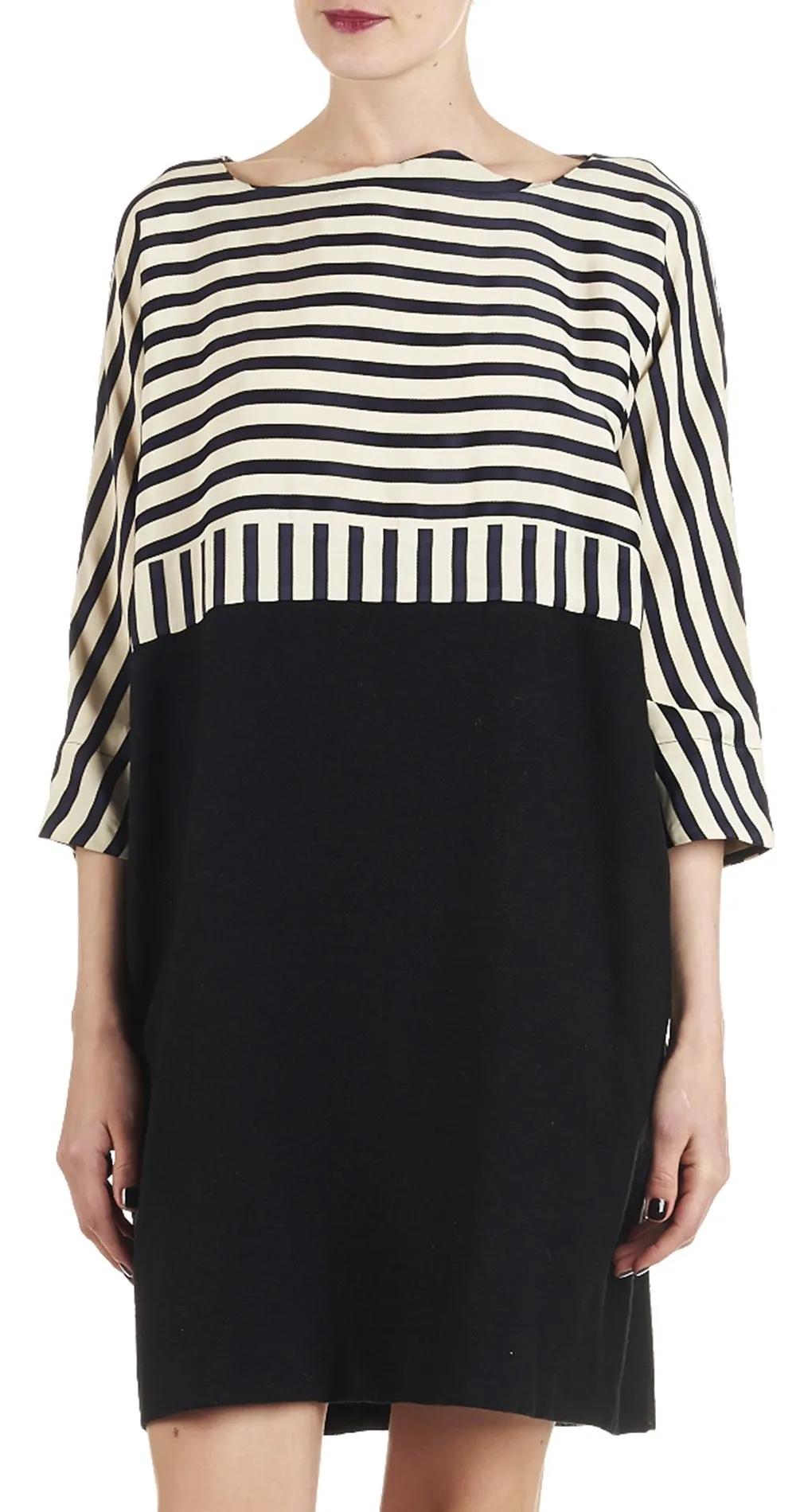 Robe bimatière Marta Bleu