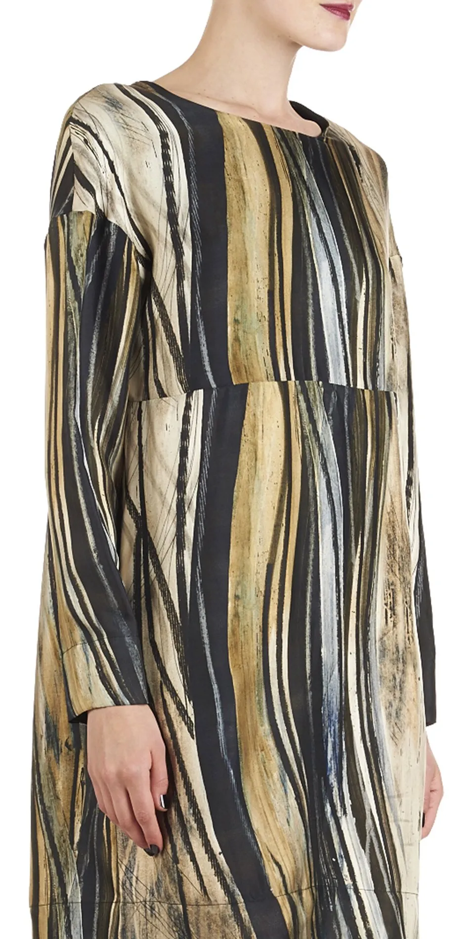 Robe Amanda imprimée en soie Vert