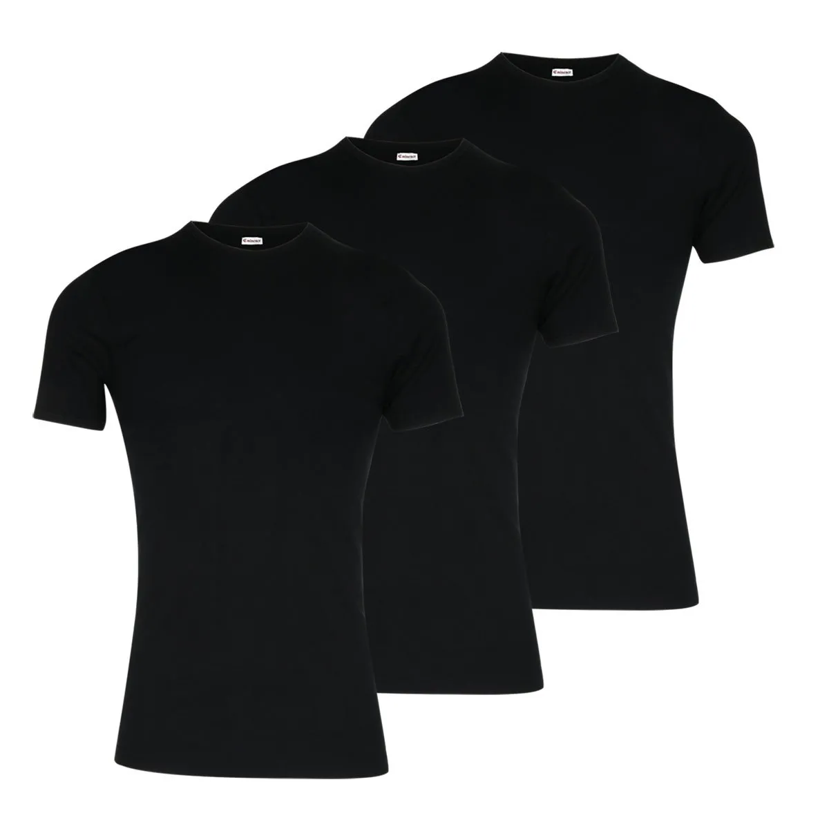 Lot de 3 tee-shirts col rond pur coton heritage eminence Noir