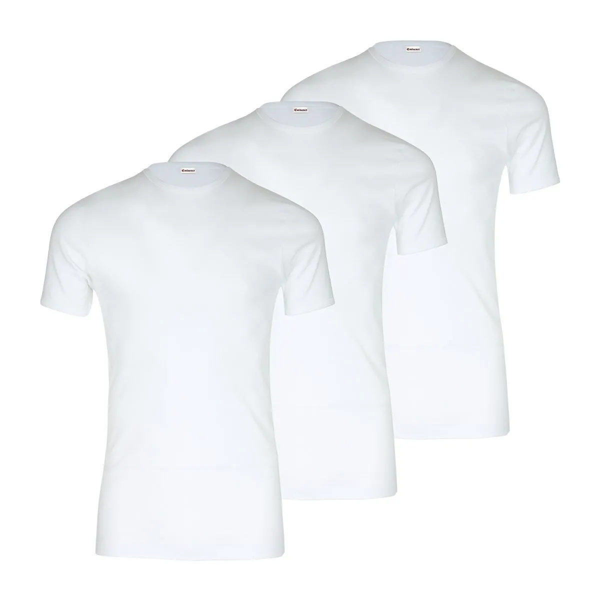 Lot de 3 tee-shirts col rond pur coton heritage eminence Blanc