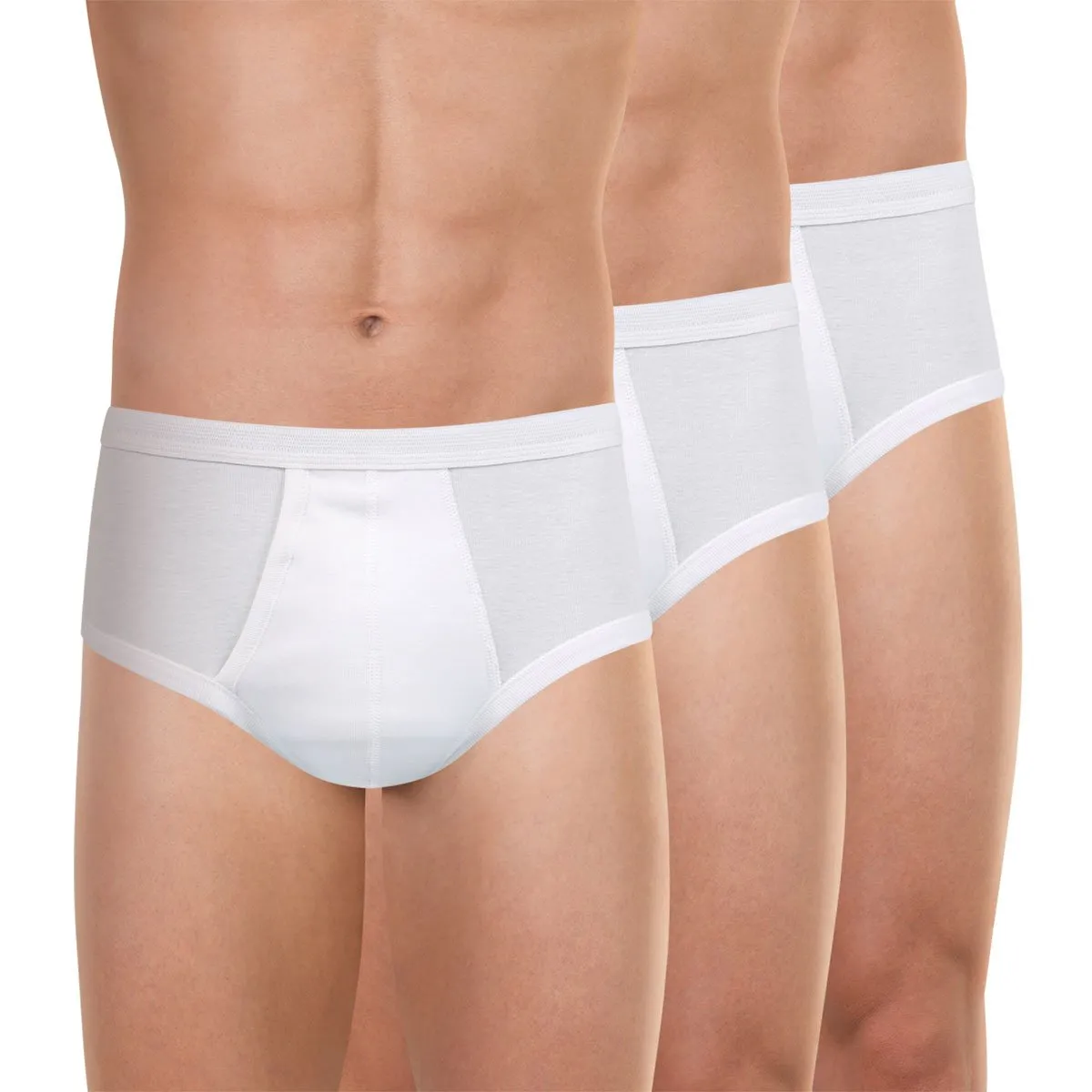 Lot de 3 slips homme taille haute ouvert les classiques eminence Blanc