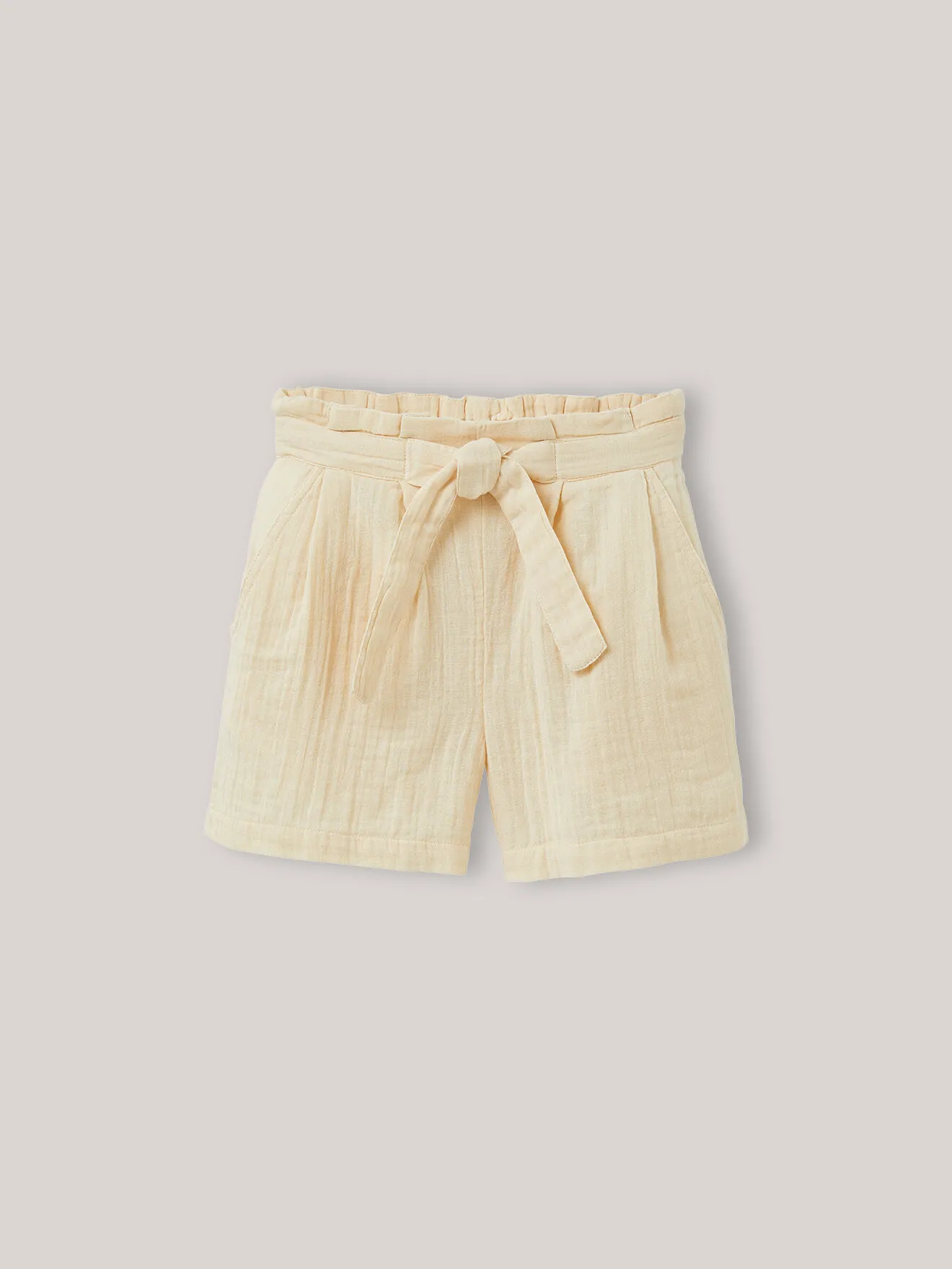 Short en gaze de coton biologique Jaune