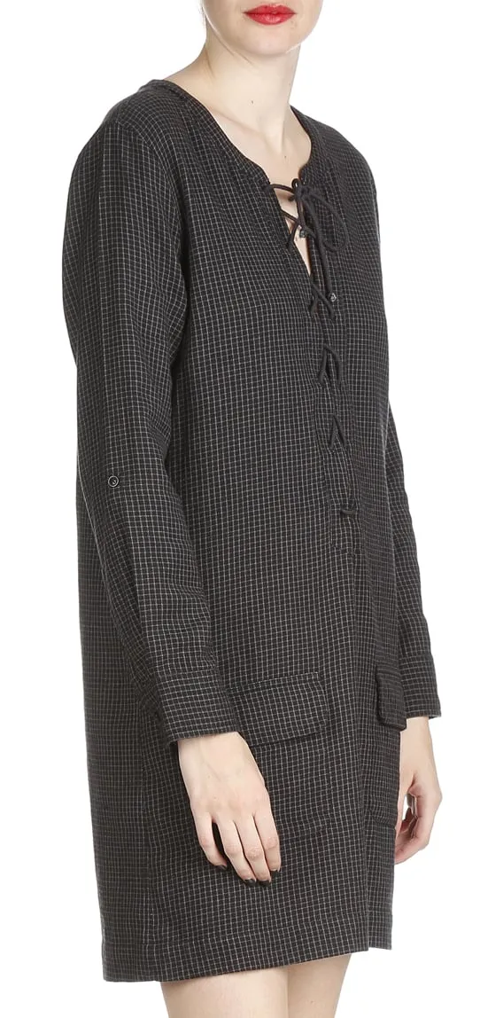 Robe Nancy à carreaux Noir