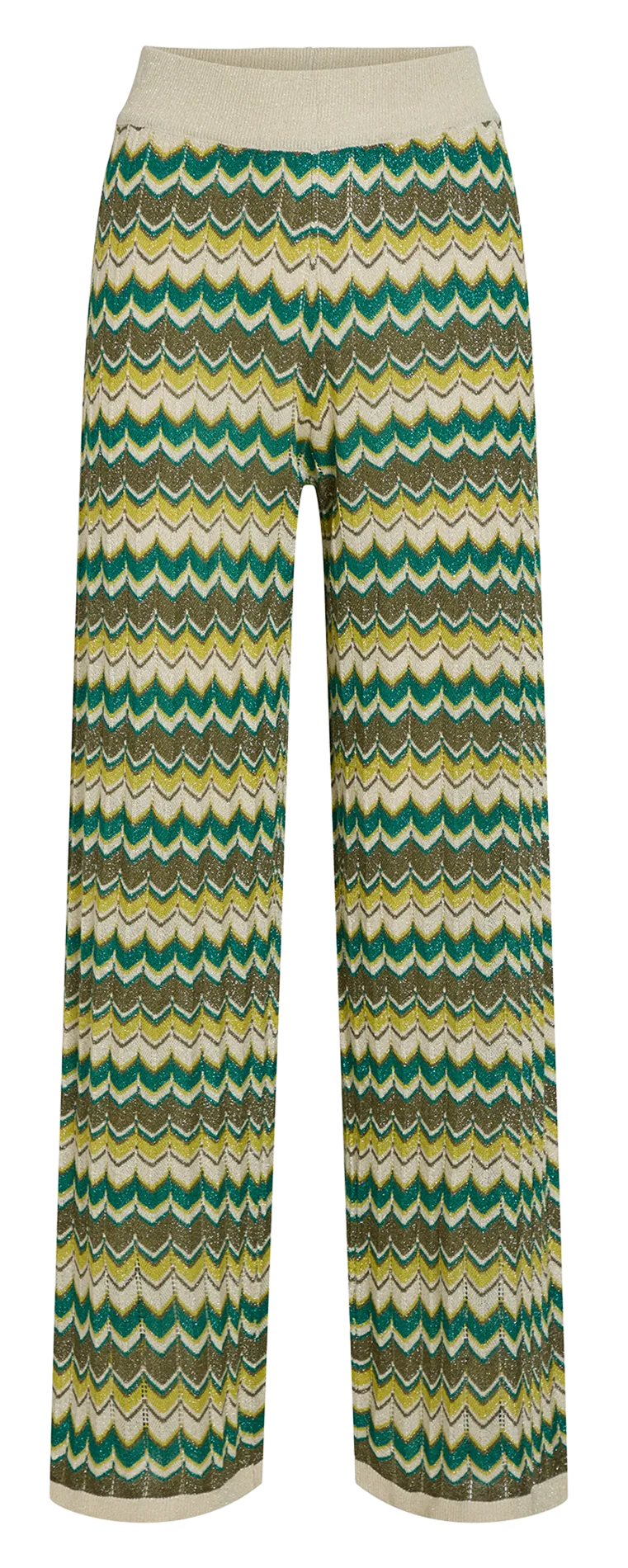 Pantalon droit à motifs Vert