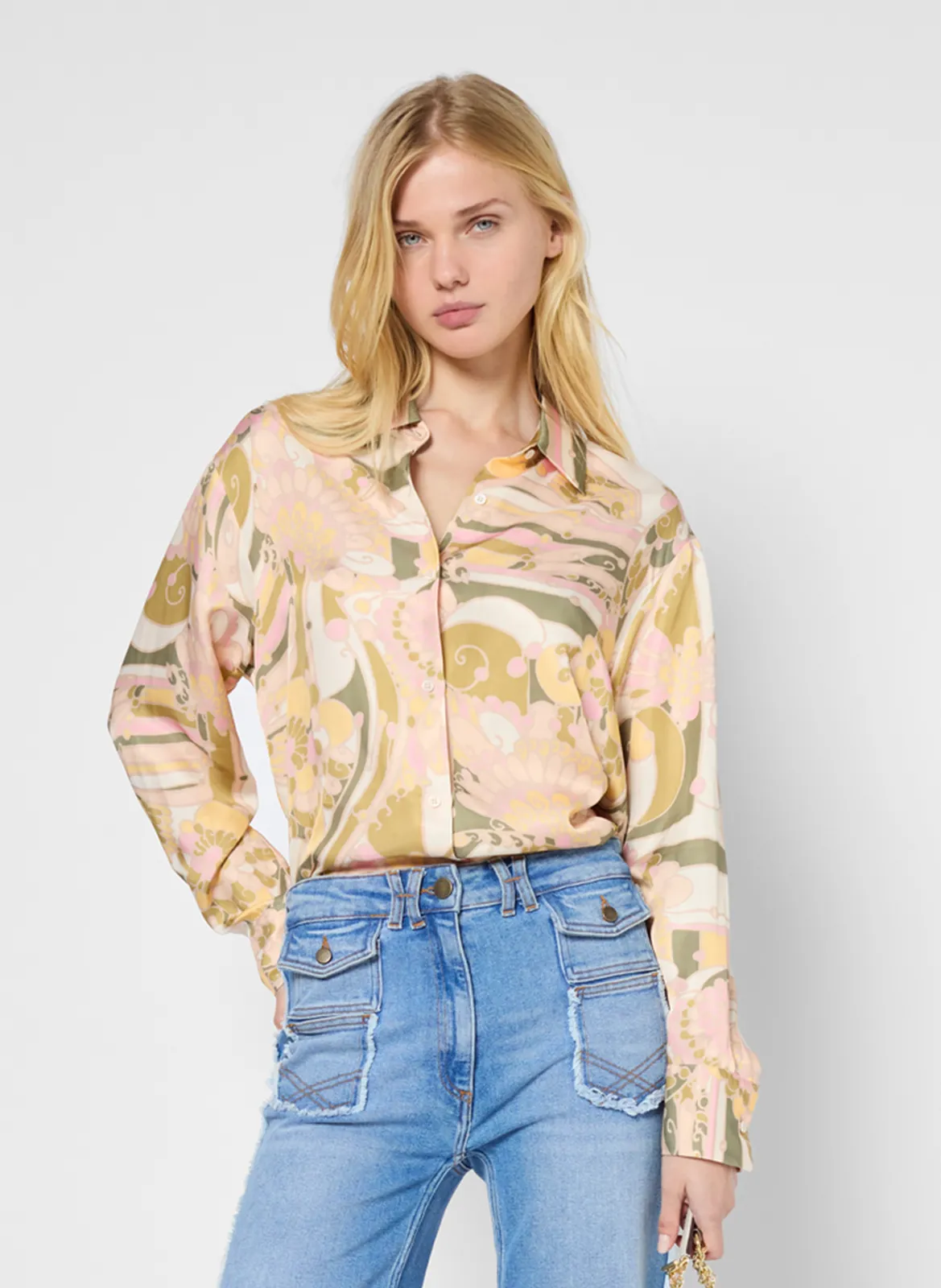 Chemise droite col classique Kaki USHAUNA