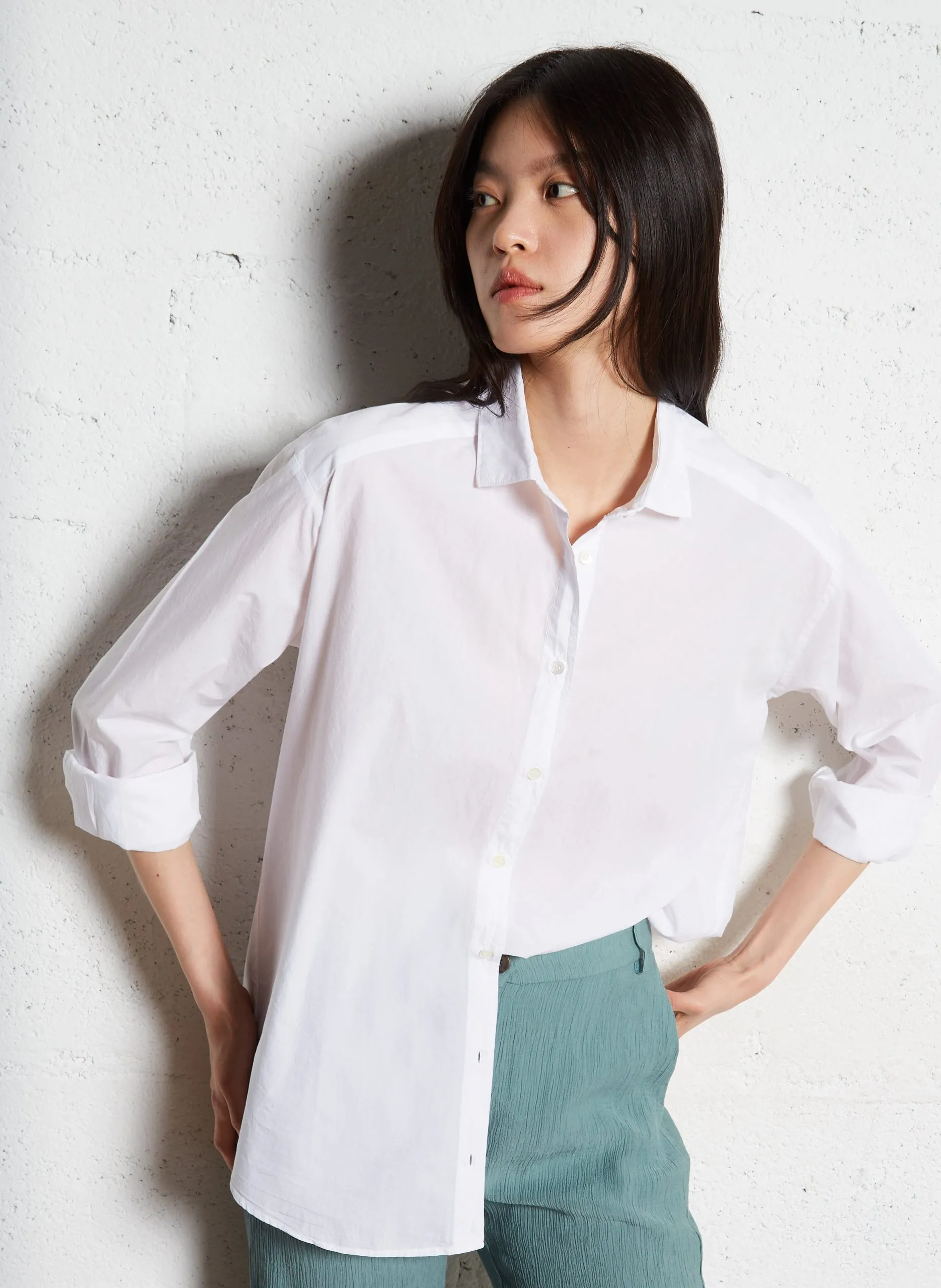 Chemise col classique en coton Blanc CHARLOT