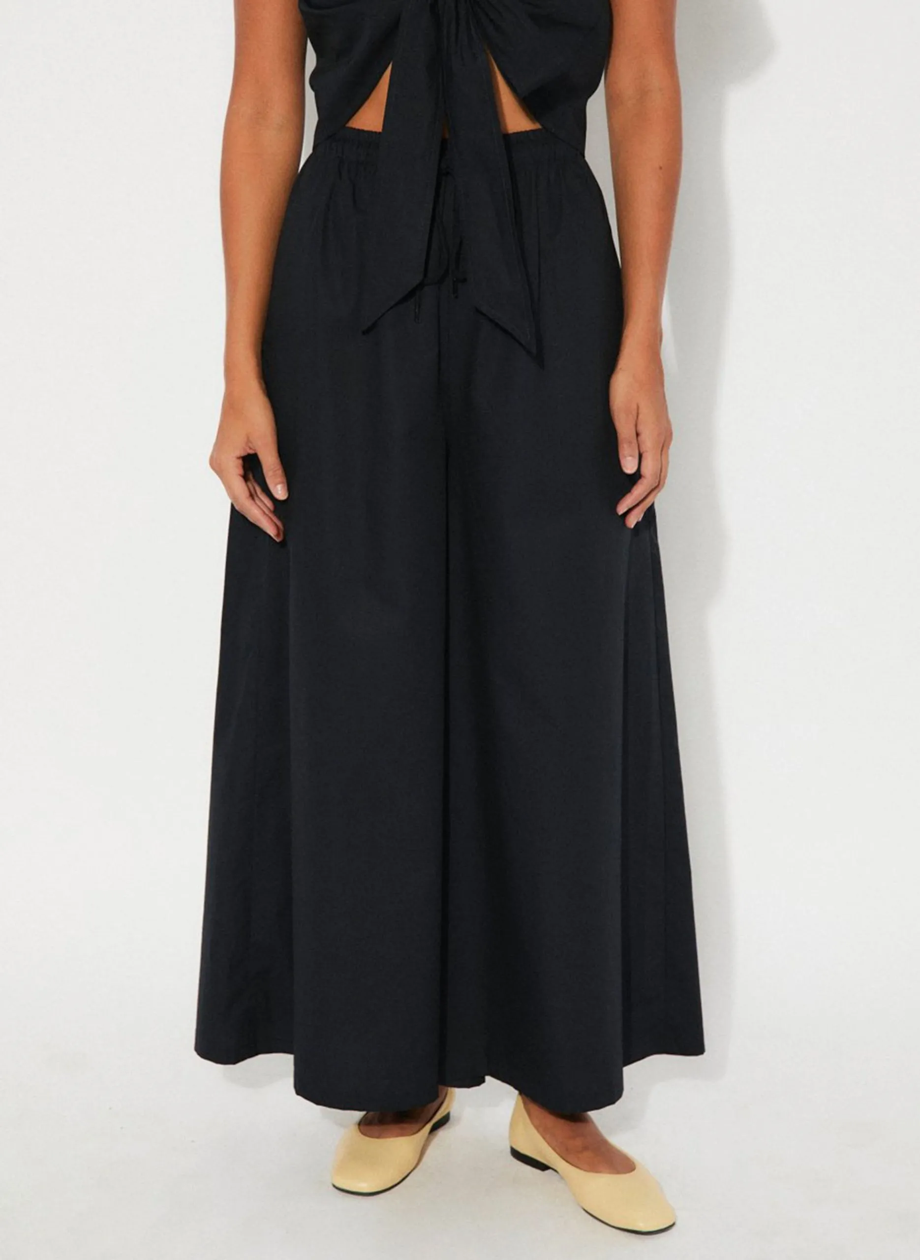 Pantalon large en coton bio Bleu LOBE