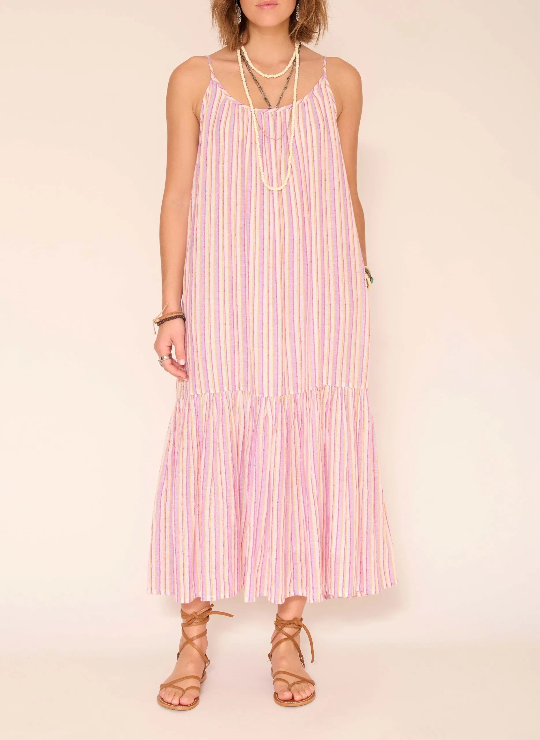 Robe longue ample en coton Blanc ROMILDA