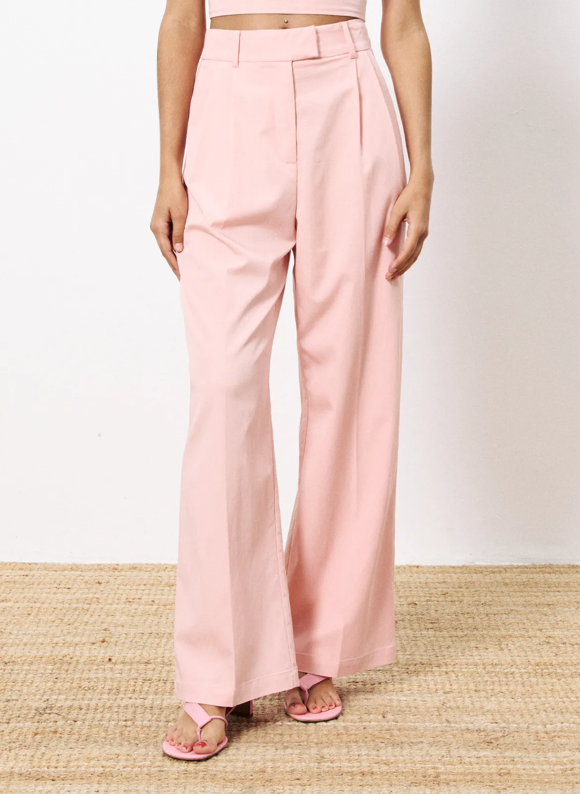 Pantalon droit taille haute Rose ADASSA