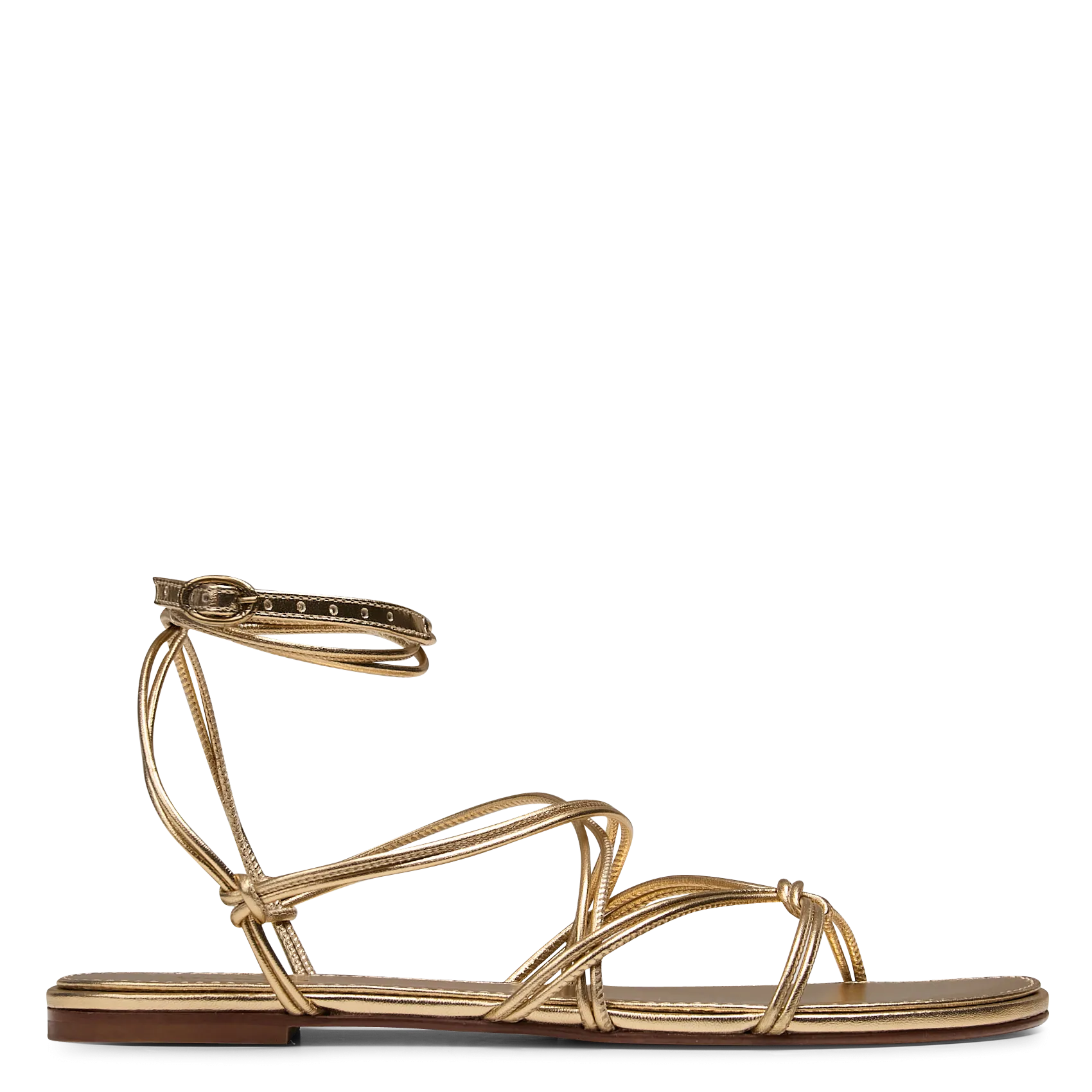 Sandales plates en cuir Doré CEGANE