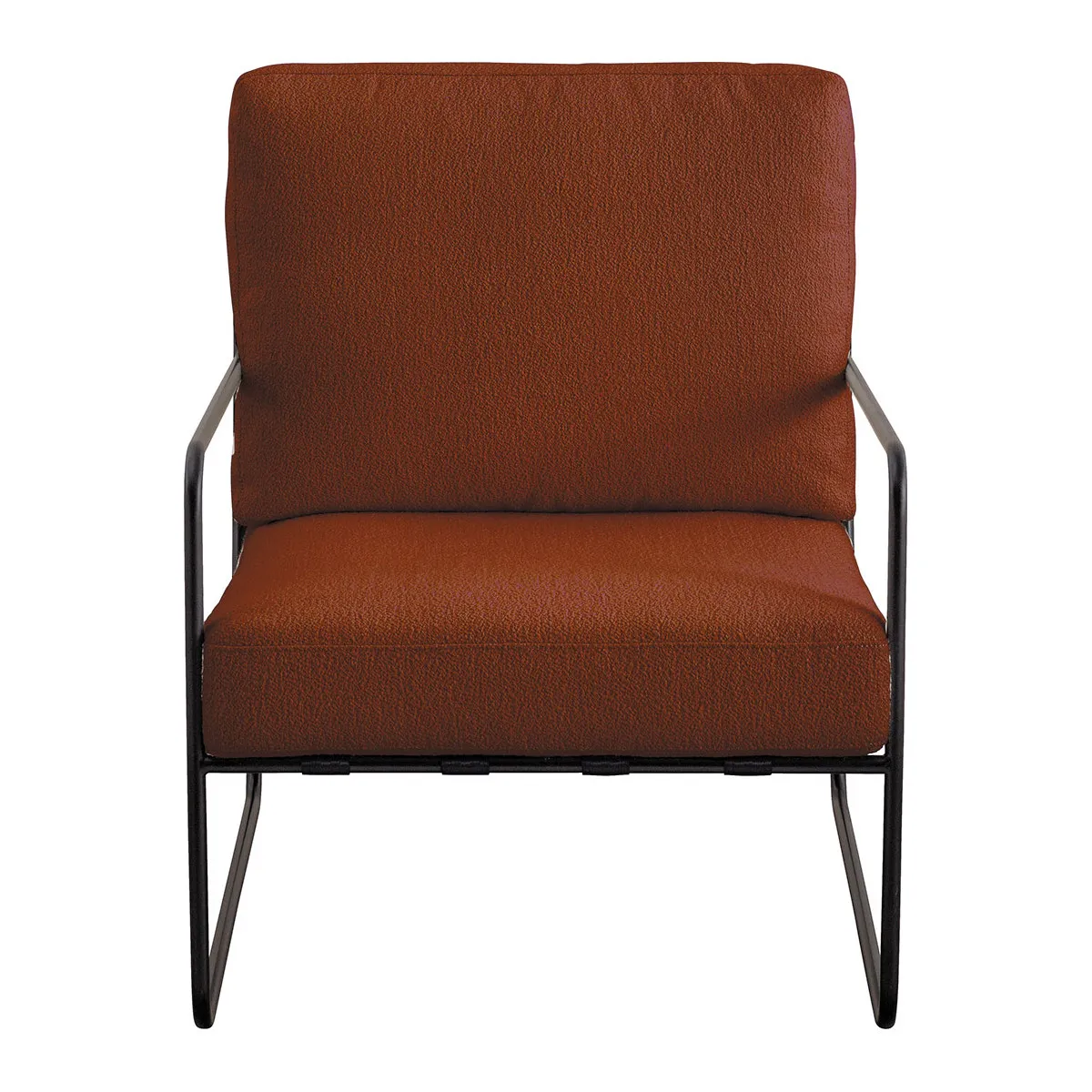 Fauteuil en bouclette et métal Rouge