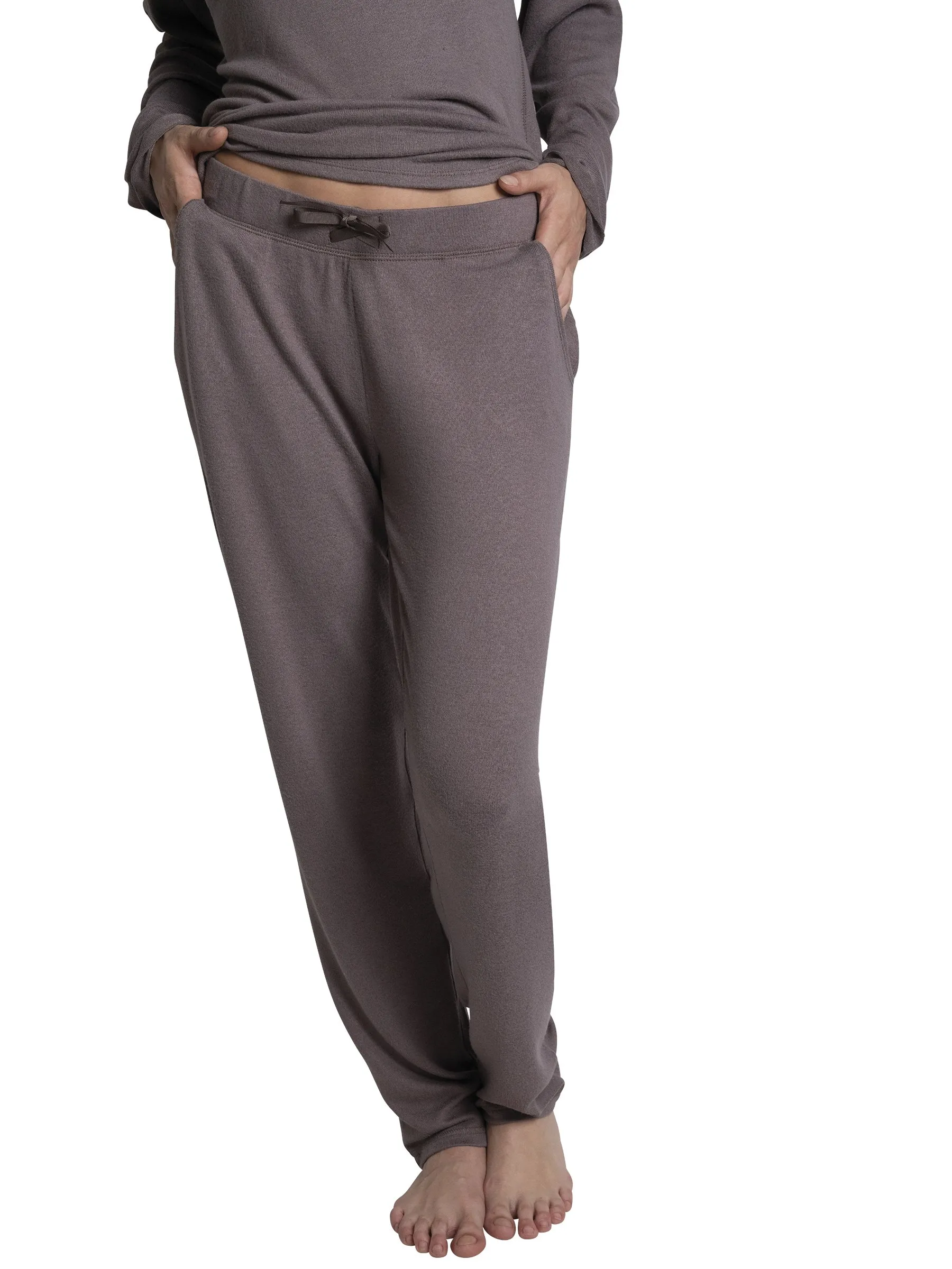 Pantalon fluide coupe droite Gris GUIMAUVE