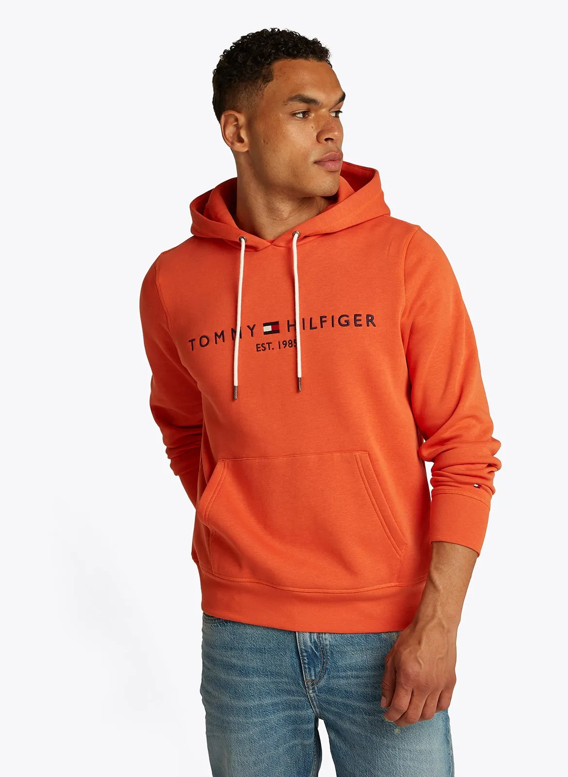 Sweat à capuche regular-fit en coton mélangé Orange