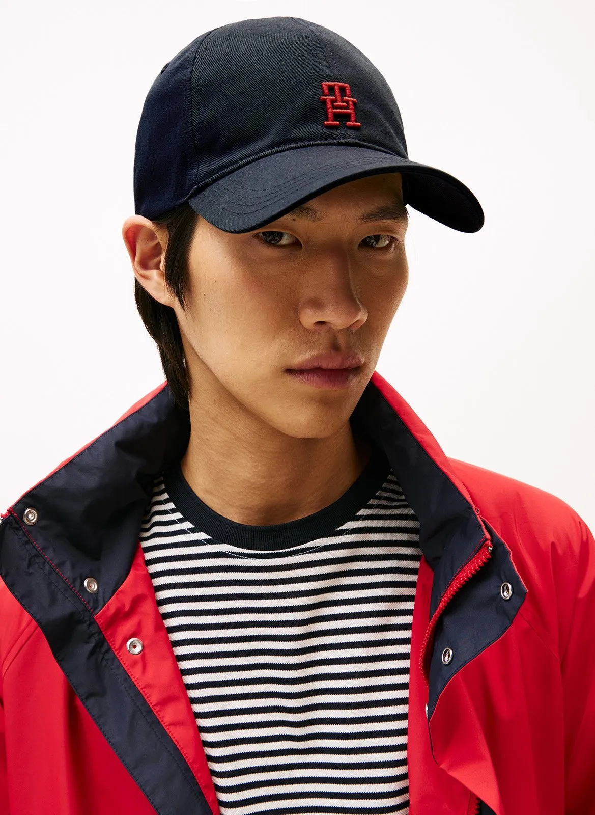 Casquette à monogramme en coton bio Bleu