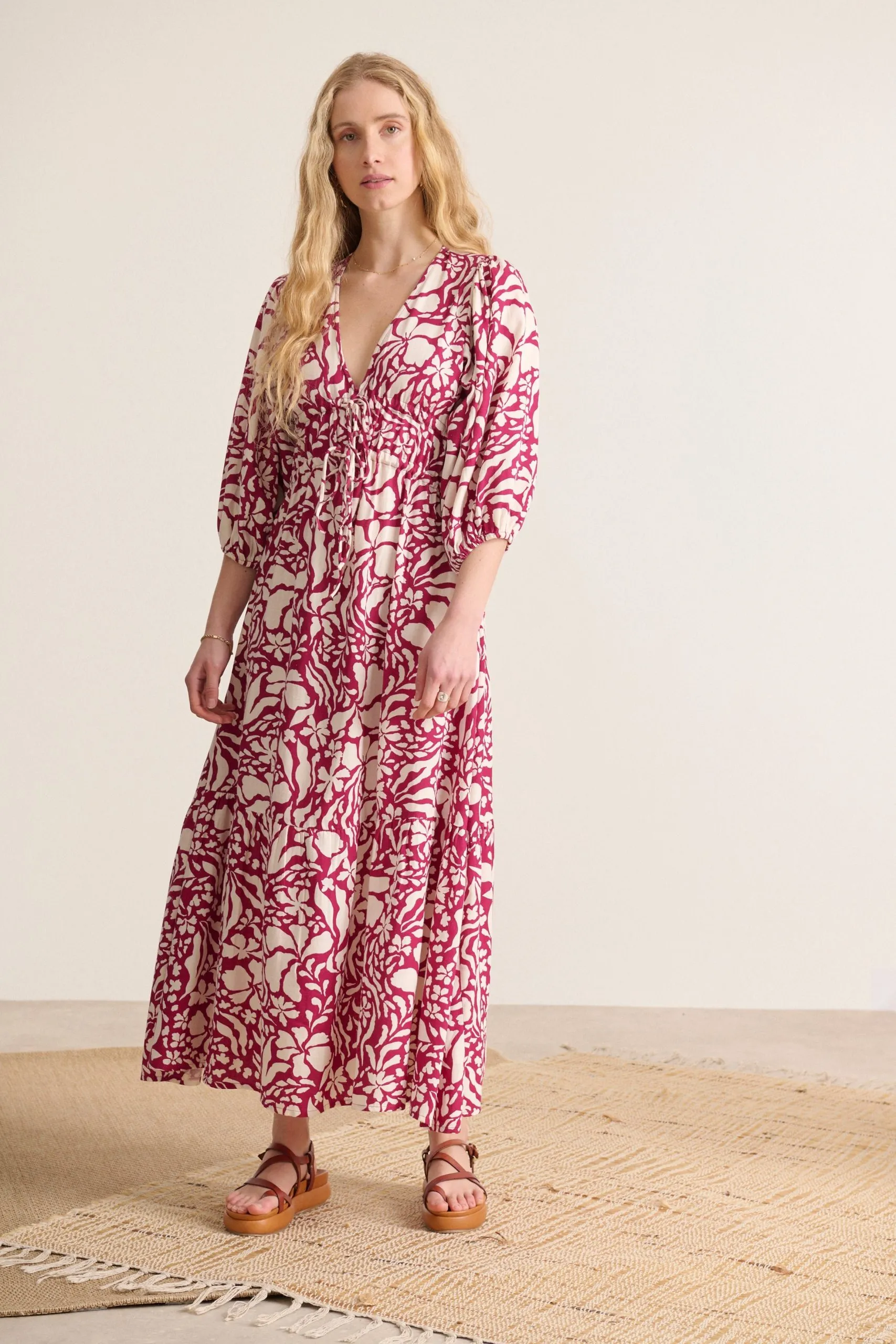 Robe midi imprimée Vert VANINA